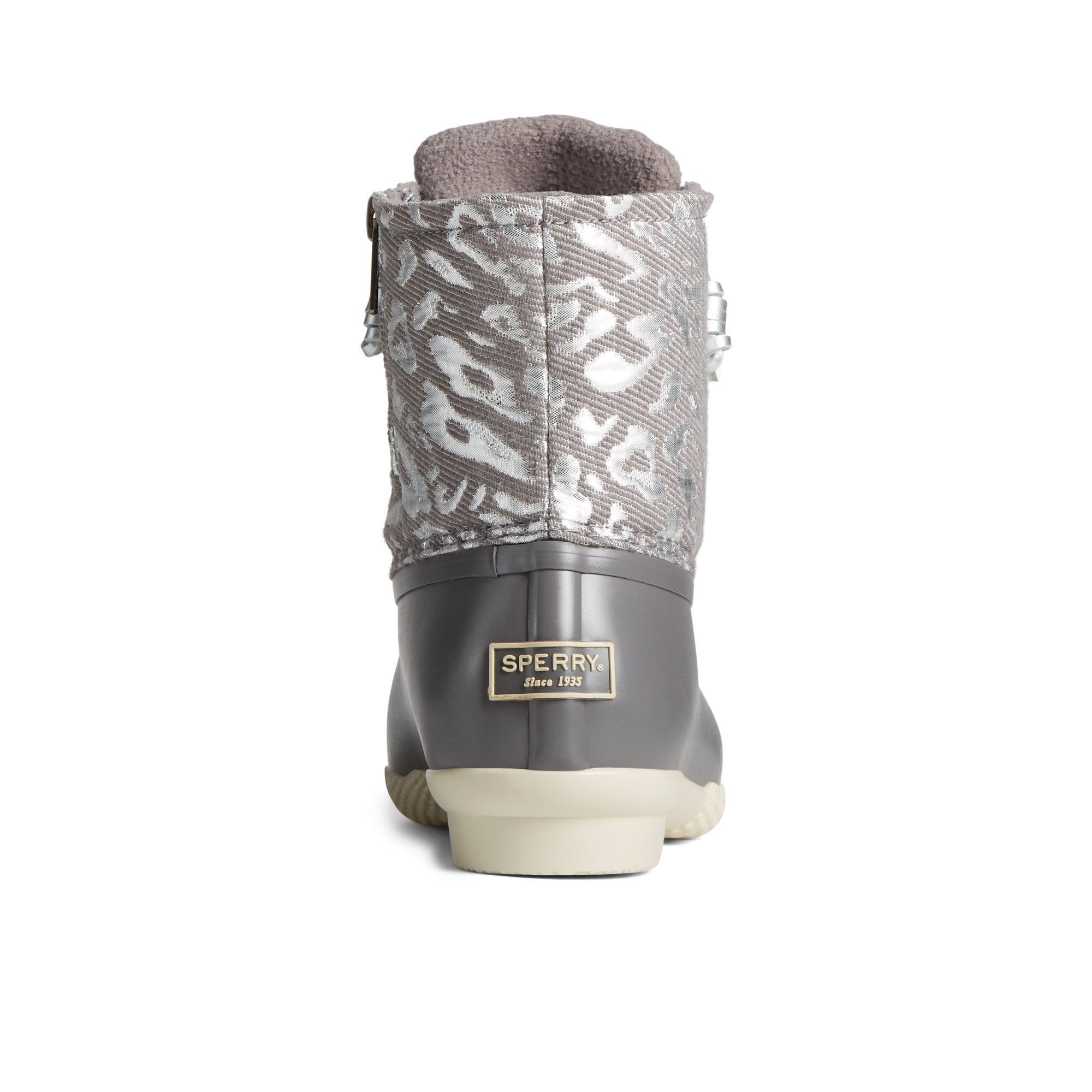 ◇Siyazu◇ SIOT4010 glossy duckdown PD_Silver gray Saltwater Metallic Jacquard Duck Boot Silver | Sperry