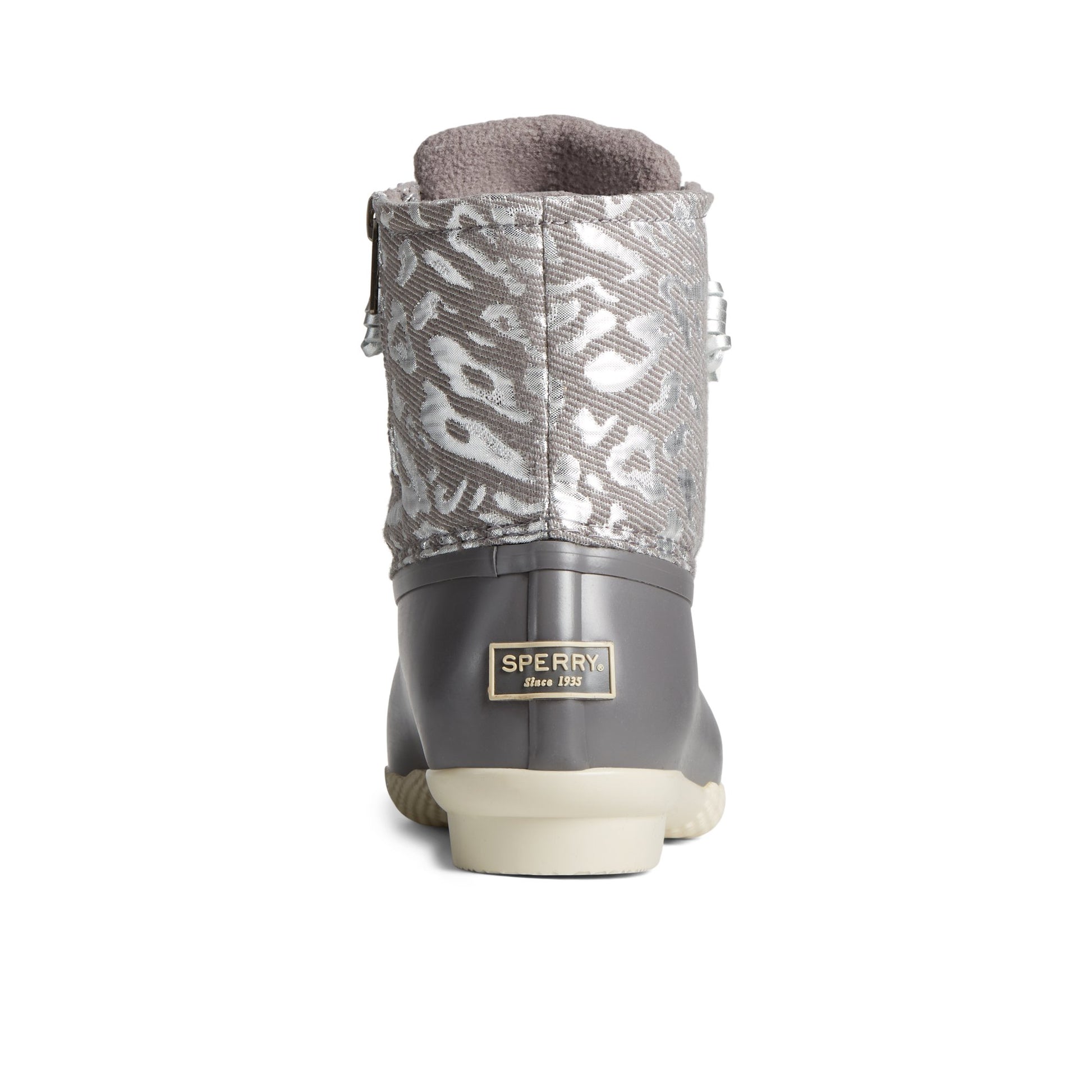 Close-up of the Silver Saltwater™ Metallic Jacquard Duck Boot Duck Boots