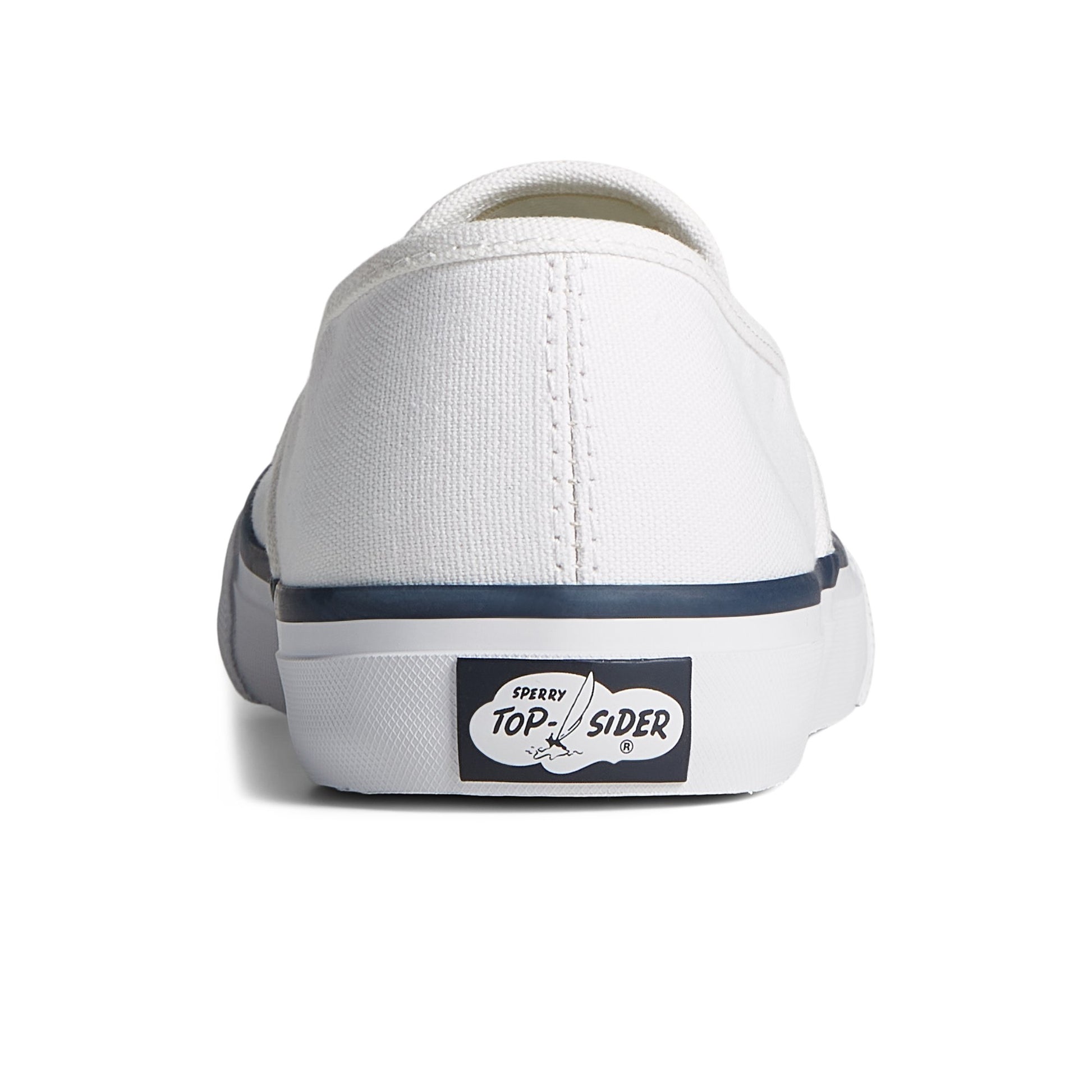 Close-up of the White Unisex Cloud Slip On Deck Sneaker