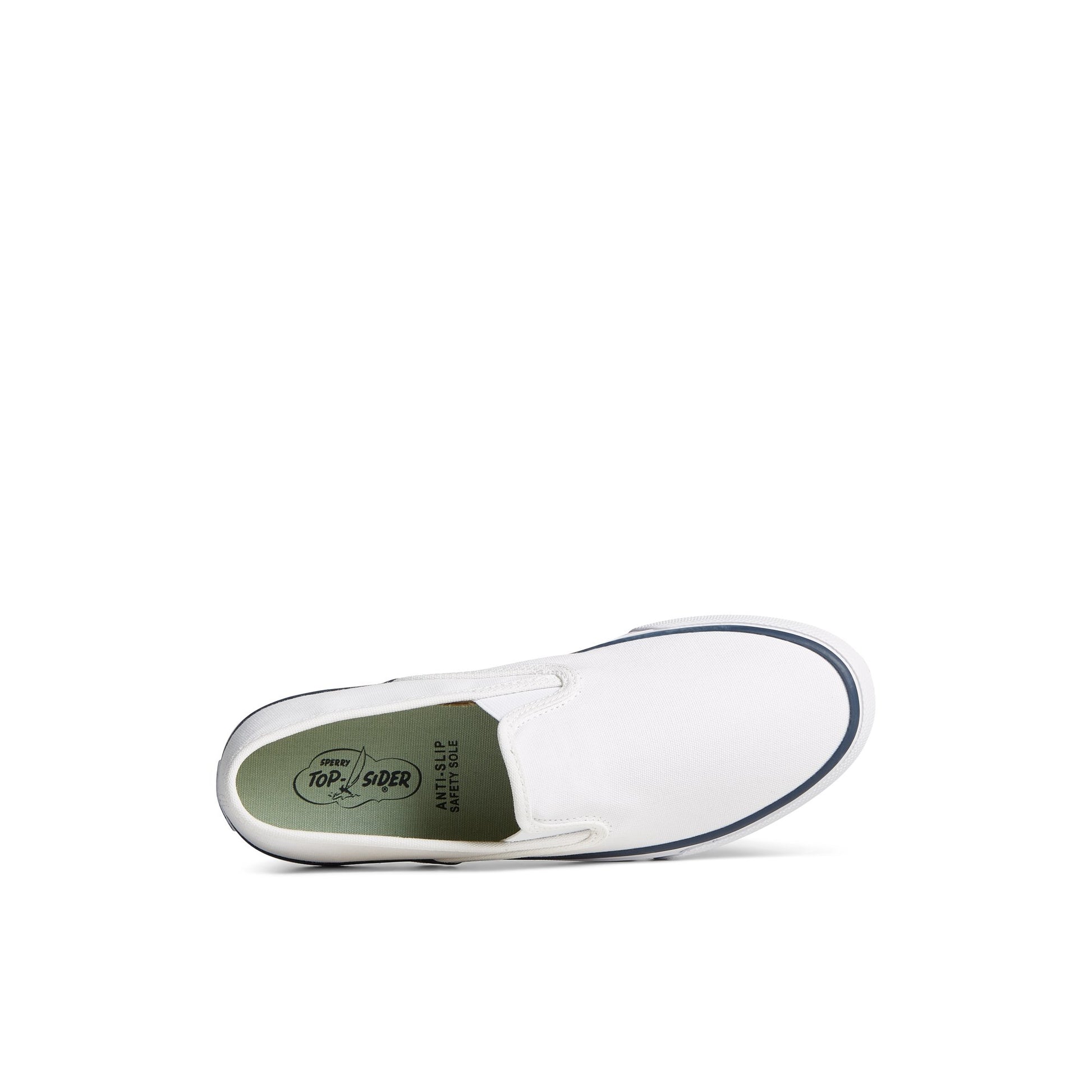 Top-down view of the White Unisex Cloud Slip On Deck Sneaker