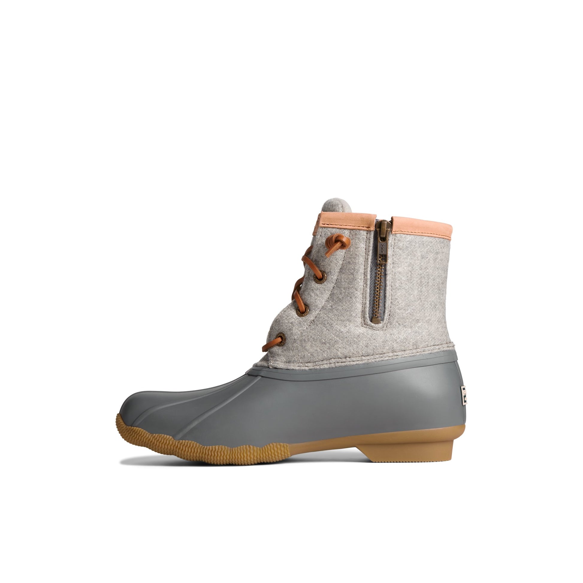 Side view of Grey Saltwater™ Wool Embossed Thinsulate™ Duck Boot Duck Boots