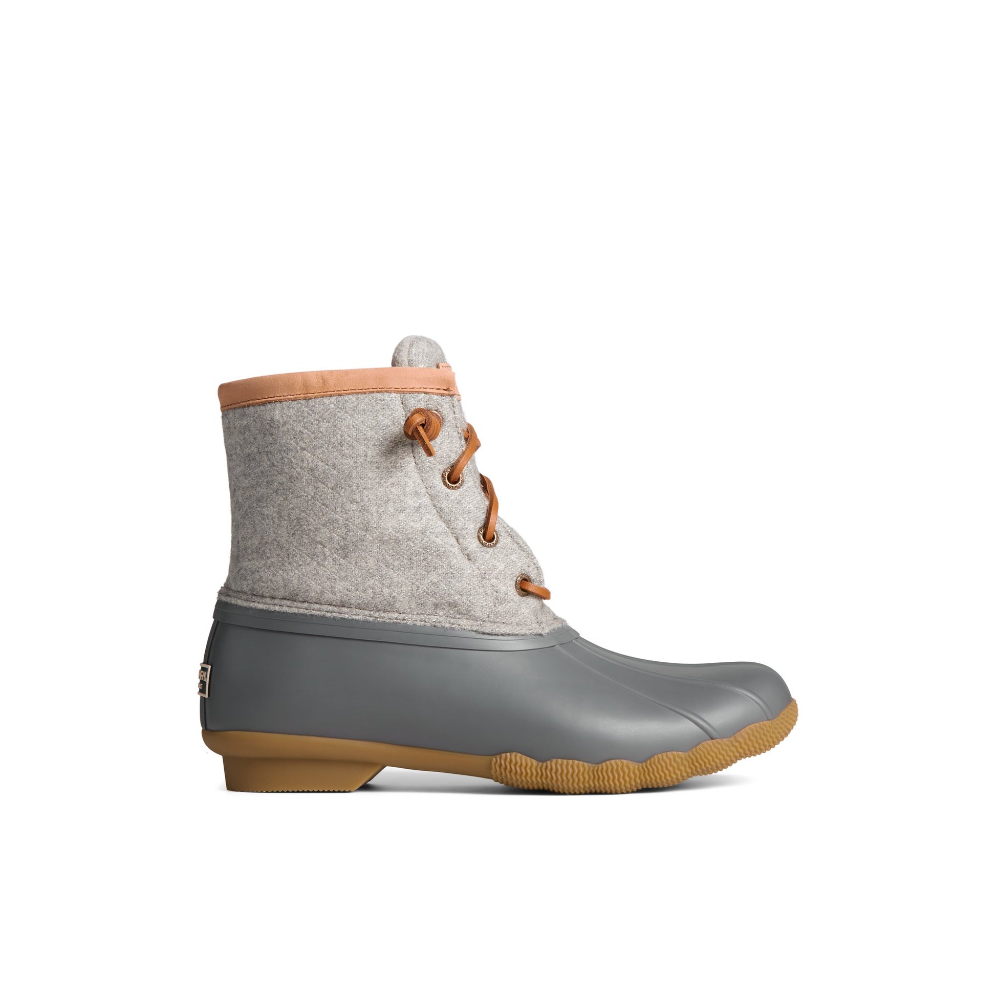 Main View of Grey Saltwater™ Wool Embossed Thinsulate™ Duck Boot Duck Boots for Womens