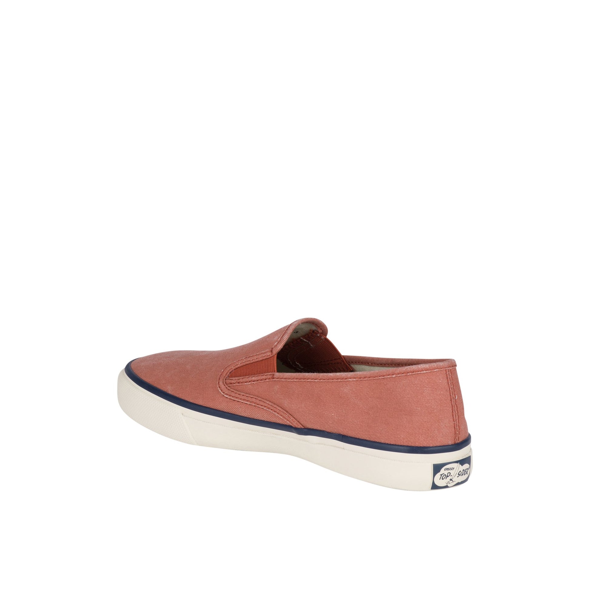 Three-quarter angle of Red Unisex Cloud Slip On Deck Sneaker Low Top Sneakers's back side