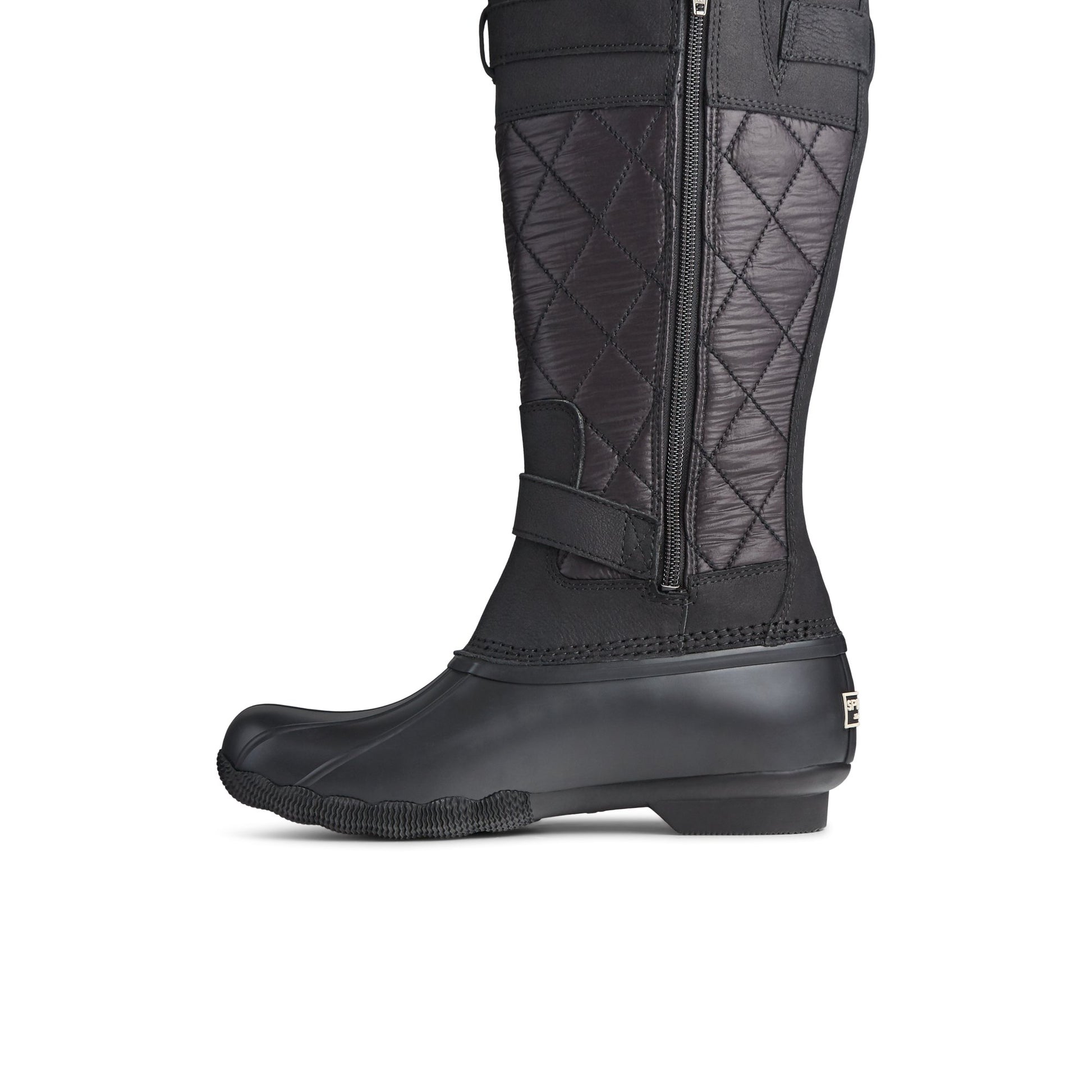 Side view of Black Saltwater™ Tall Nylon Duck Boot Duck Boots