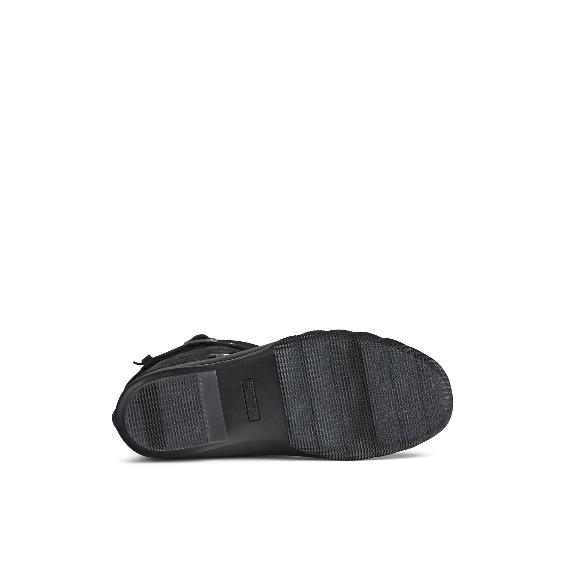 View of Black Saltwater™ Tall Nylon Duck Boot Duck Boots's sole
