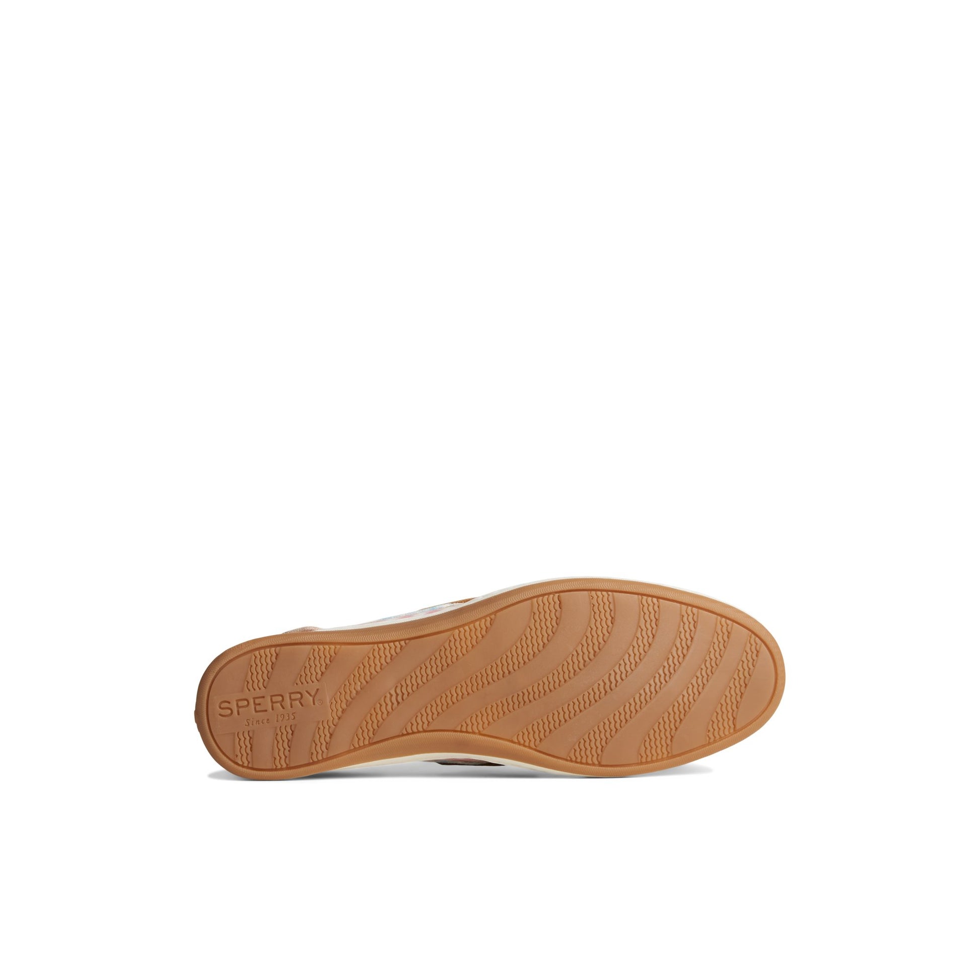 View of Brown Primary - Multi Koifish Gingham Boat Shoe Boat Shoes's sole