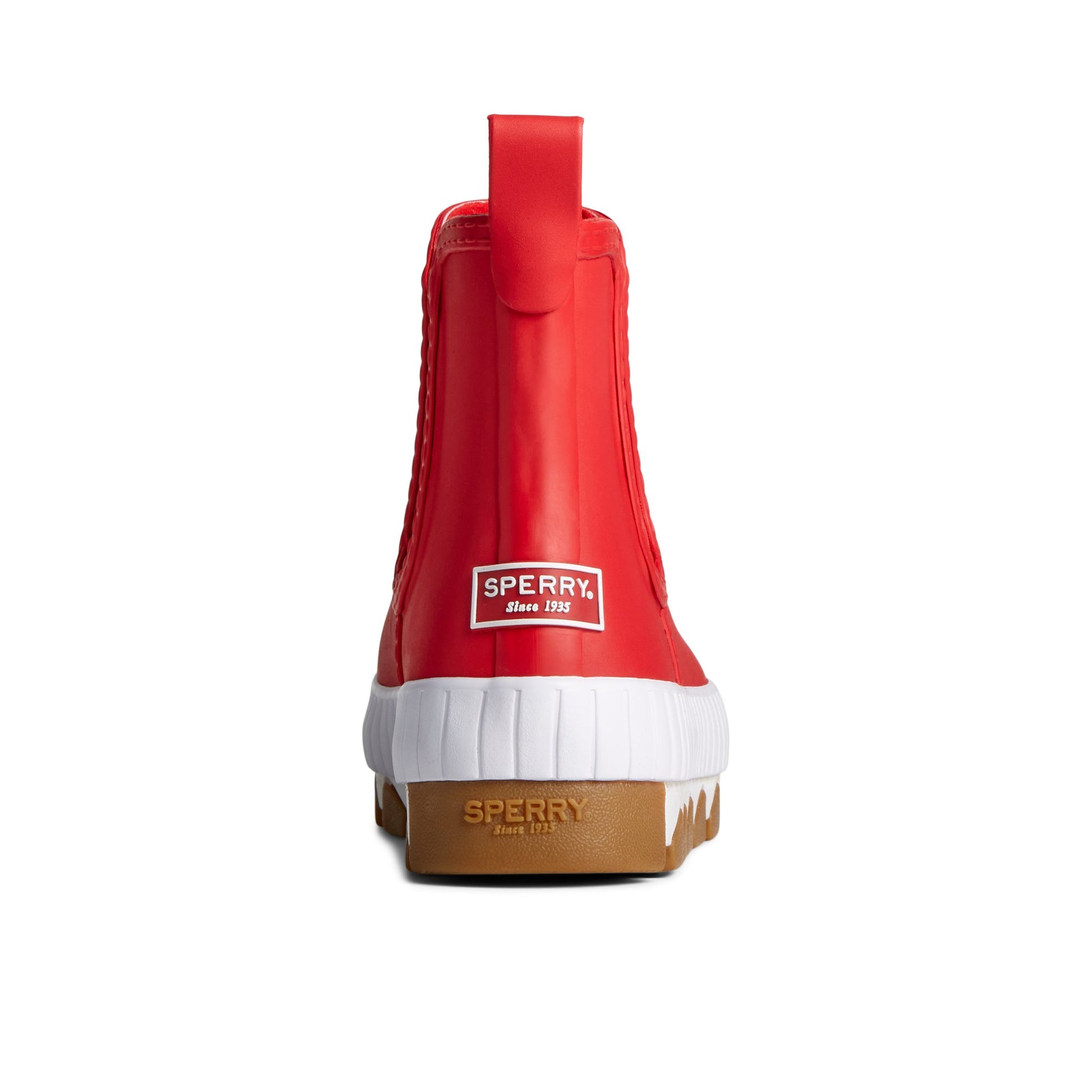Close-up of the Red Torrent Chelsea Bright Rain Boot Chelsea Rain Boot