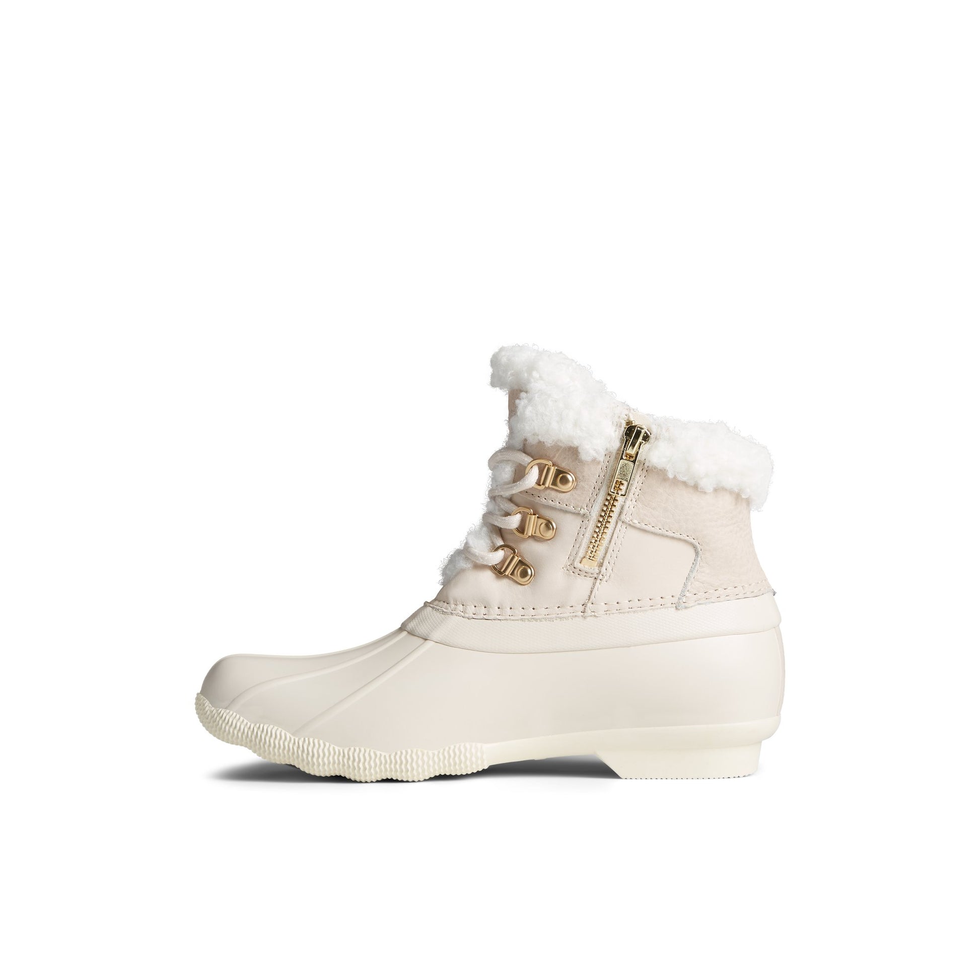 Side view of White Saltwater™ Alpine Leather Duck Boot Duck Boots
