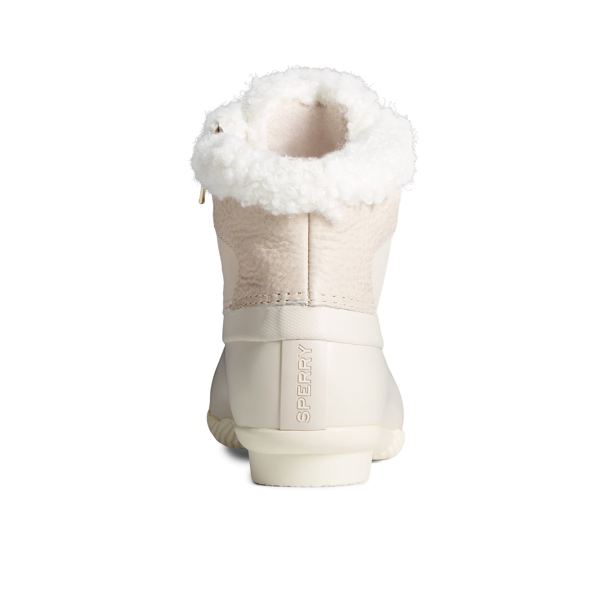 Close-up of the White Saltwater™ Alpine Leather Duck Boot Duck Boots