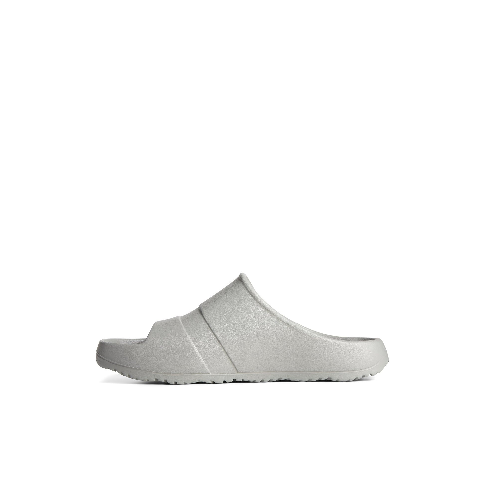 Side view of Grey Float Slide Sandal