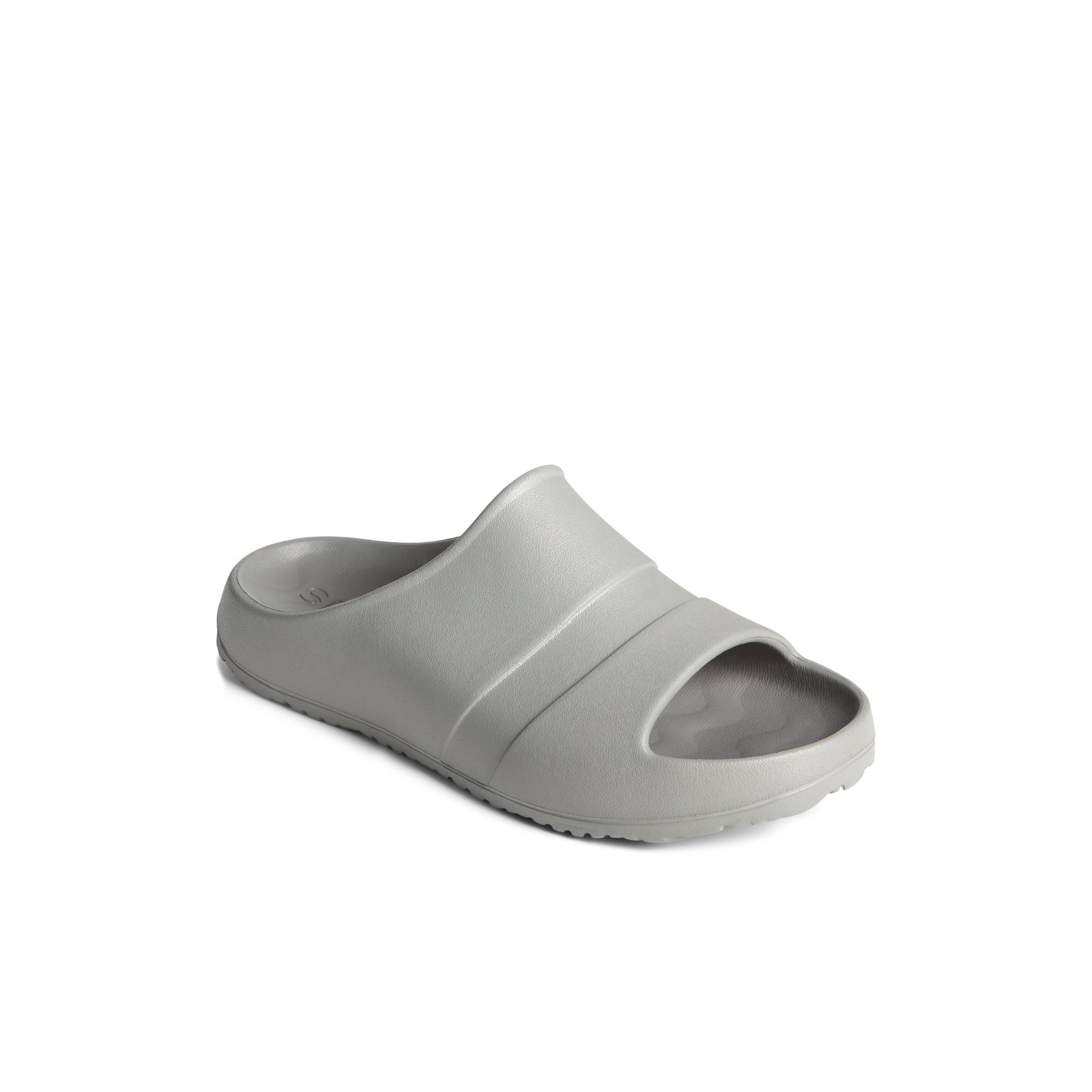 Three-quarter angle of Grey Float Slide Sandal 's front side
