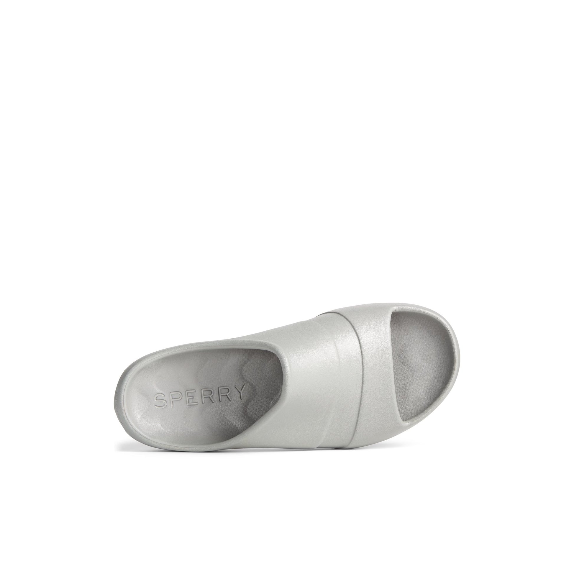 Top-down view of the Grey Float Slide Sandal