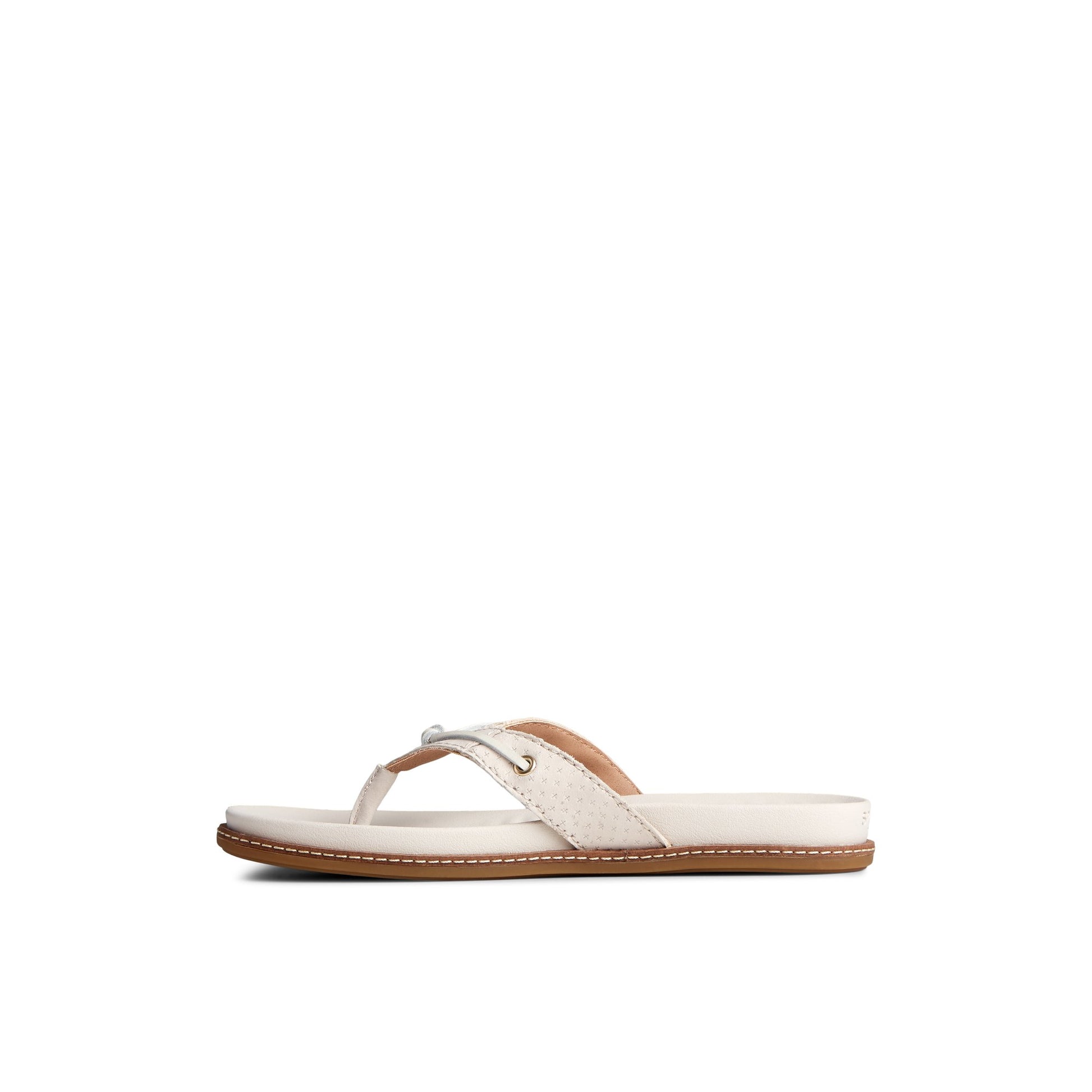 Side view of Bone Waveside PLUSHWAVE™ Flip Flop Double Strap Sandals