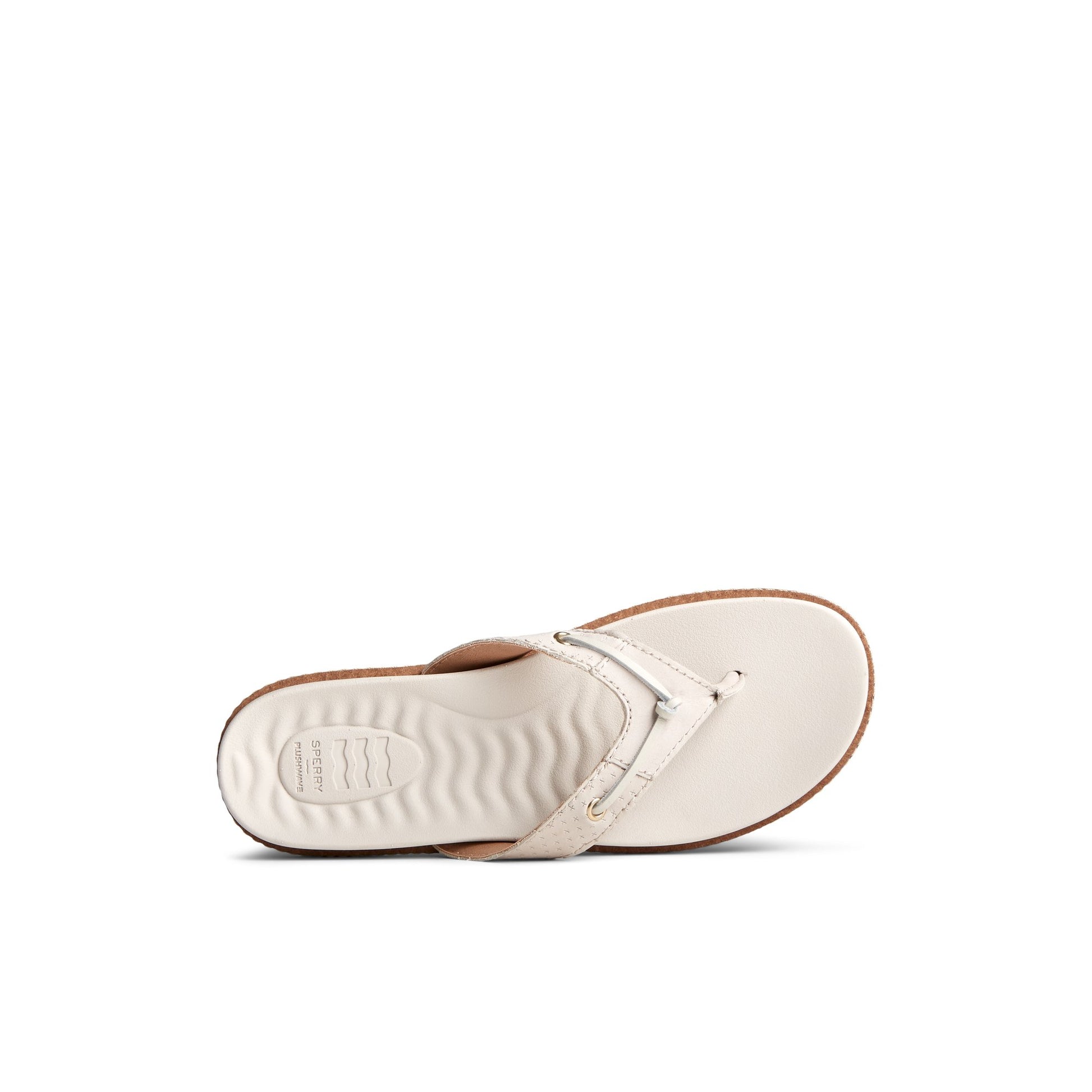 Top-down view of the Bone Waveside PLUSHWAVE™ Flip Flop Double Strap Sandals