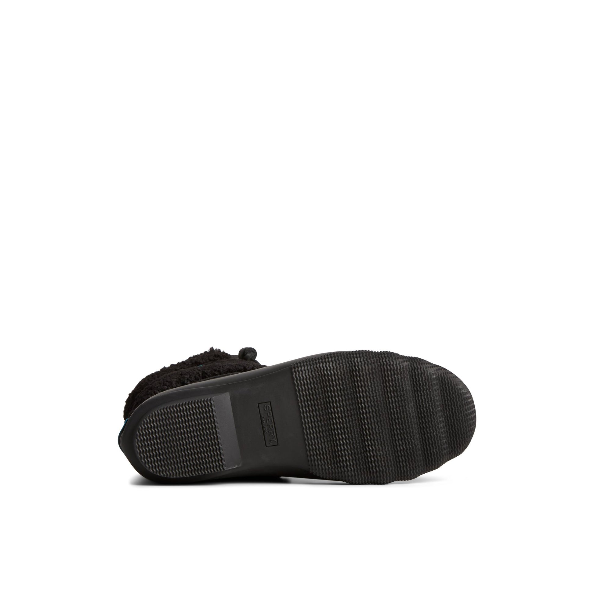 View of Black Saltwater™ Rainbow Sherpa Duck Boot Duck Boots's sole
