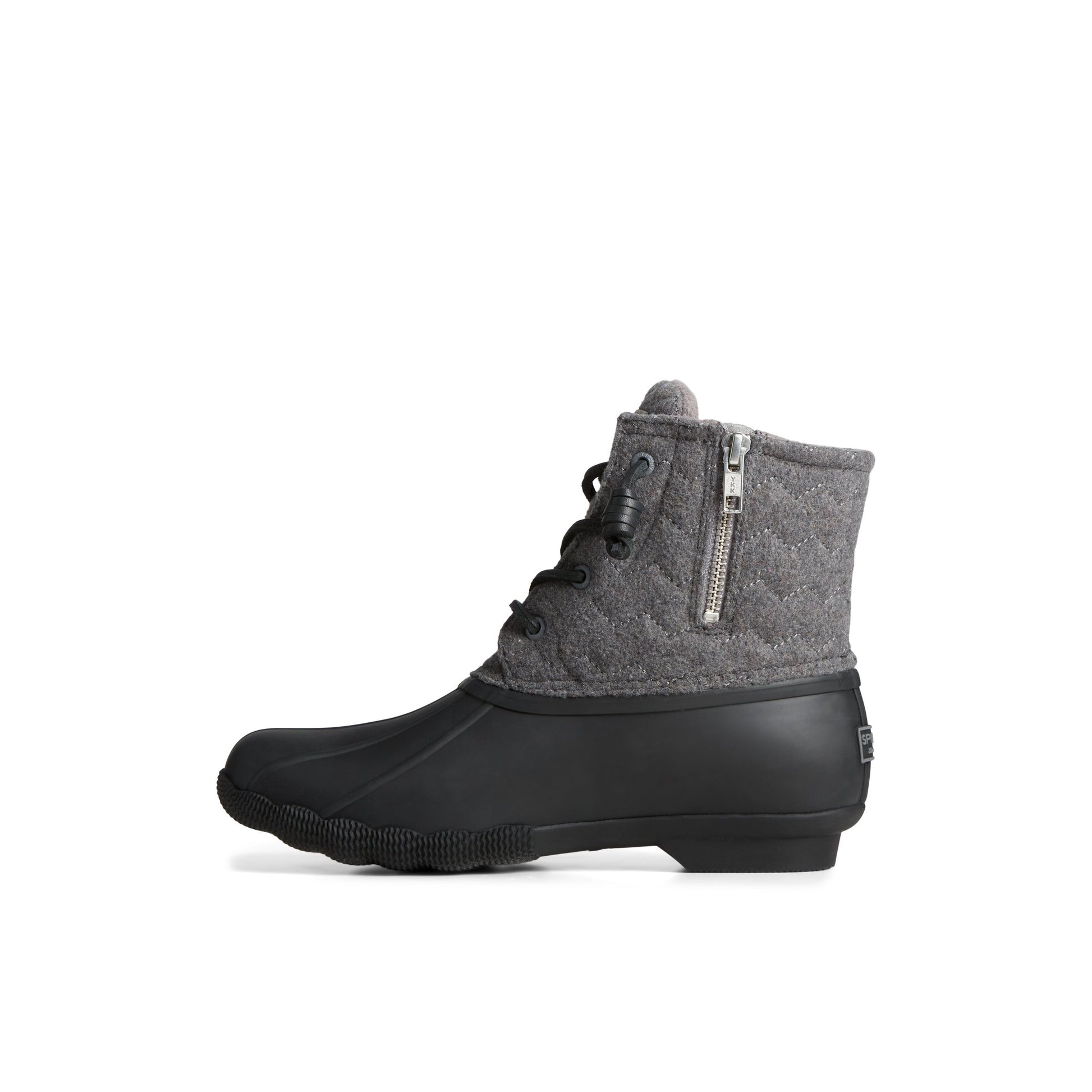 Side view of Black Saltwater™ Chevron Wool Duck Boot Duck Boots