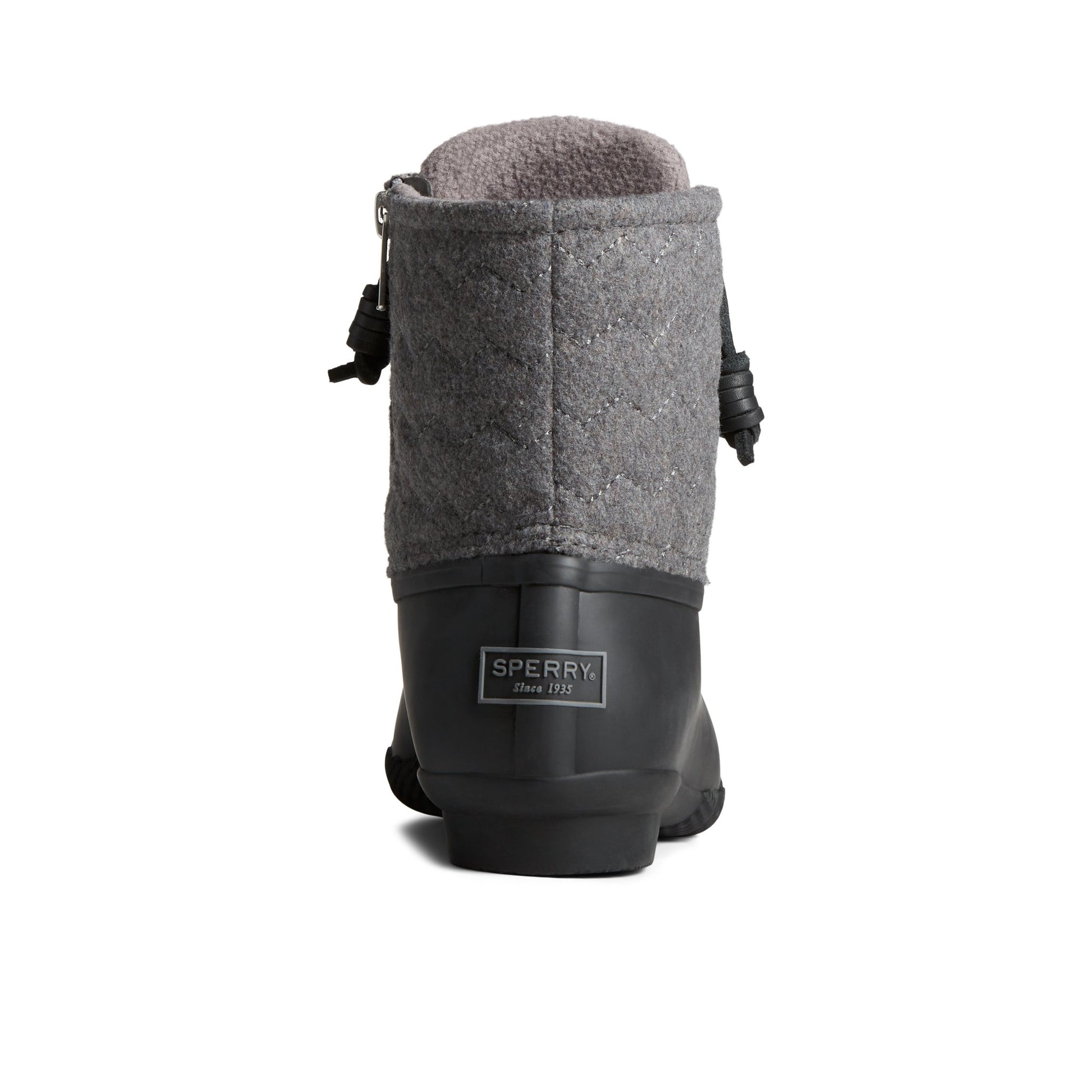 Close-up of the Black Saltwater™ Chevron Wool Duck Boot Duck Boots