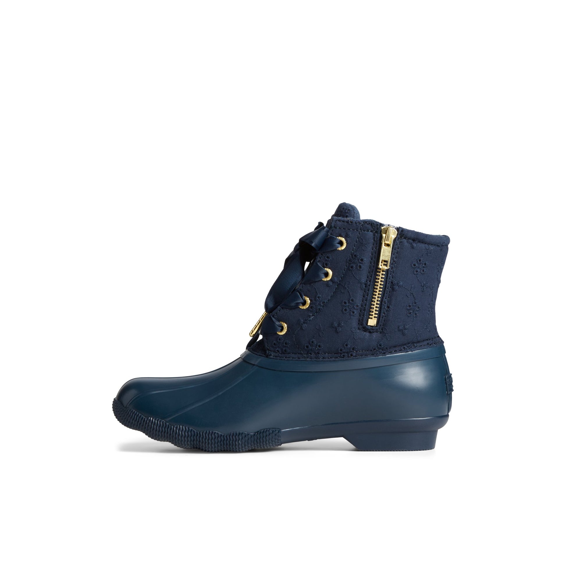 Side view of Navy Saltwater™ Eyelet Duck Boot Duck Boots