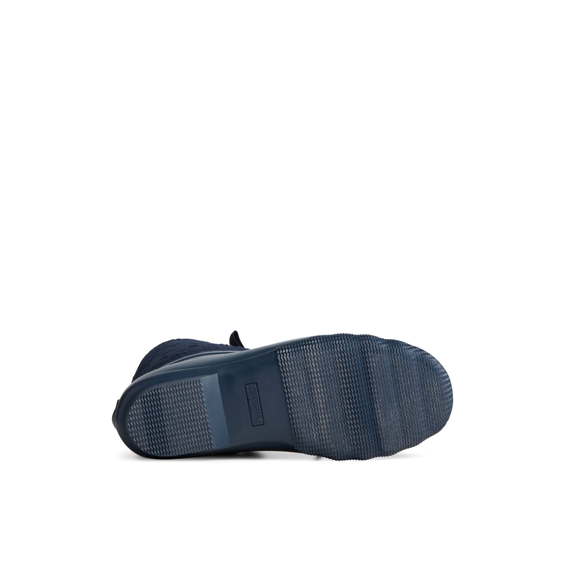 View of Navy Saltwater™ Eyelet Duck Boot Duck Boots's sole