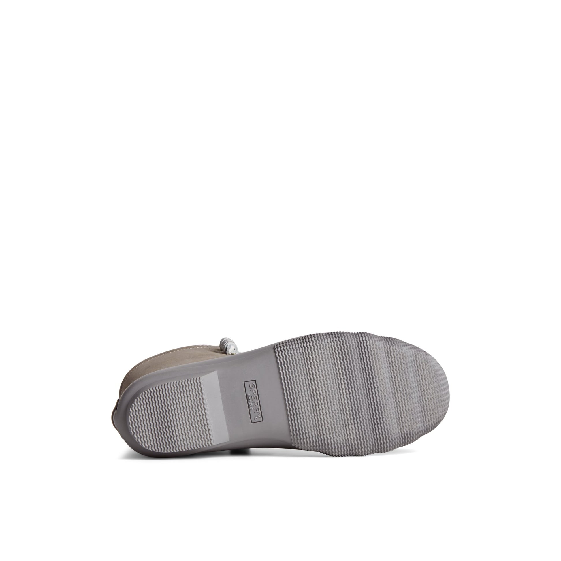 View of Silver Saltwater™ Metallic Leather Duck Boot Duck Boots's sole