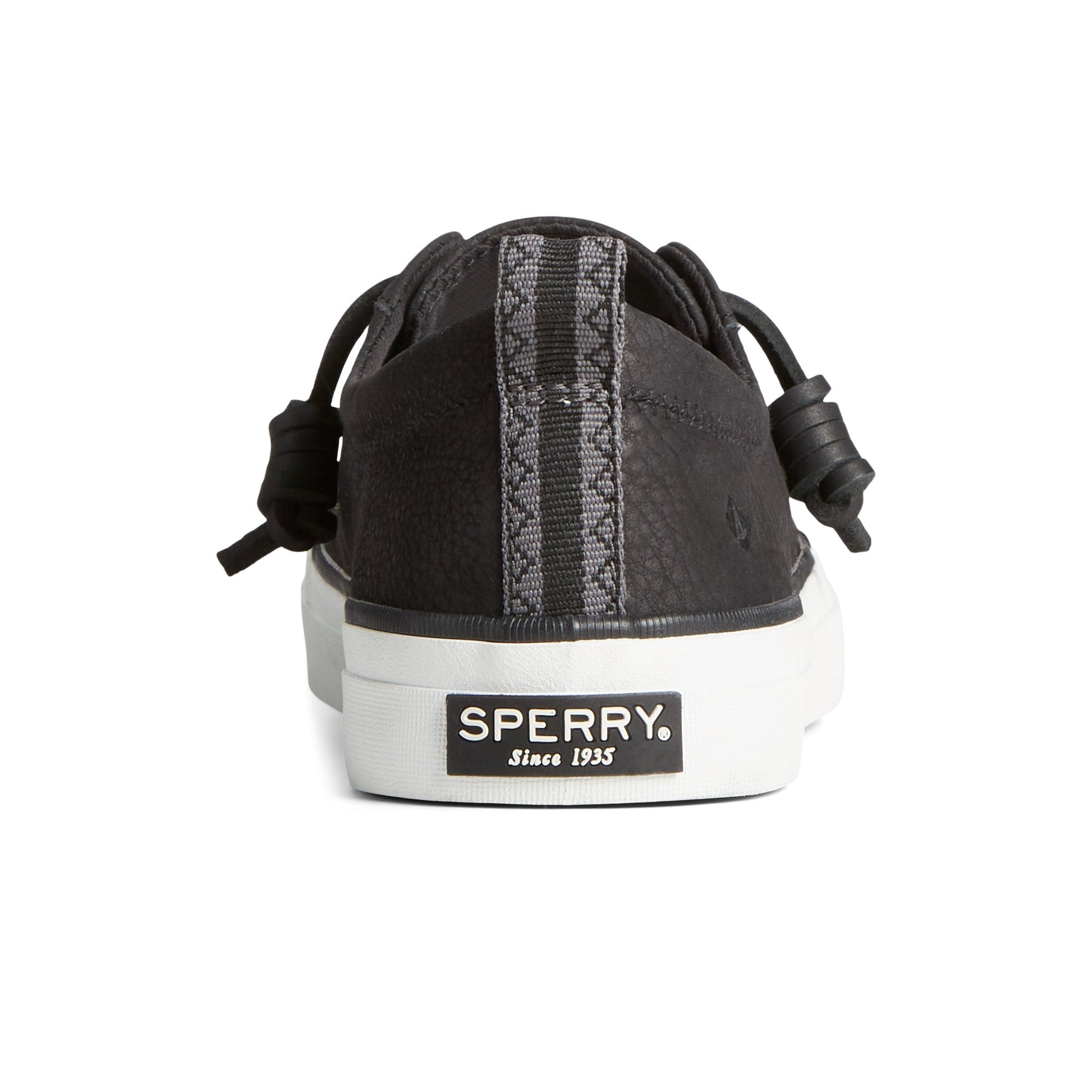 Close-up of the Black Crest Vibe Embroidered Washable Sneaker