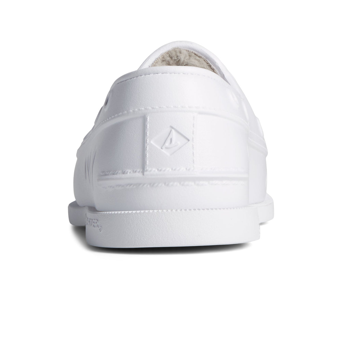 Close-up of the White Authentic Original Float Cozy Boat Shoe