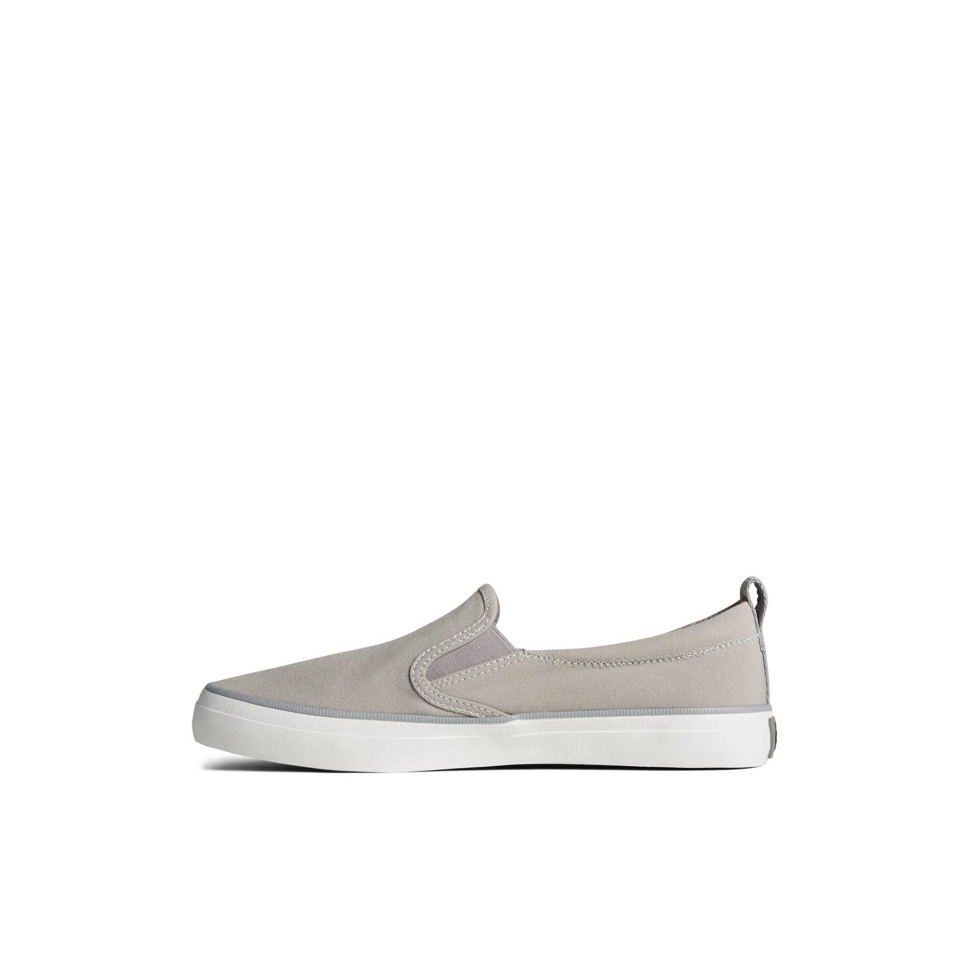 Side view of Grey SeaCycled™ Crest Twin Gore Canvas Sneaker Vulcanized Sneaker