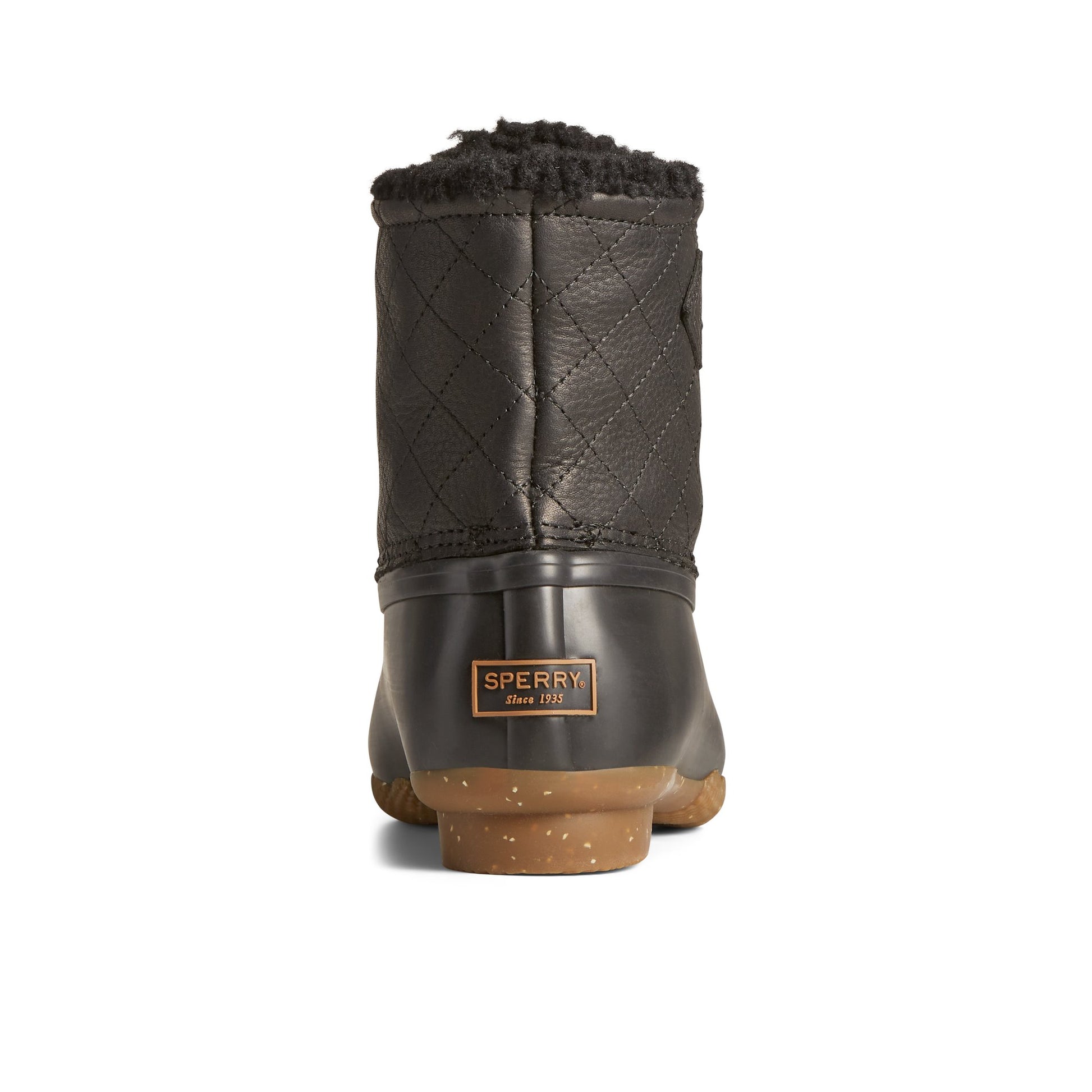 Close-up of the Black Saltwater™ Luxe Leather Thinsulate™ Duck Boot Duck Boots