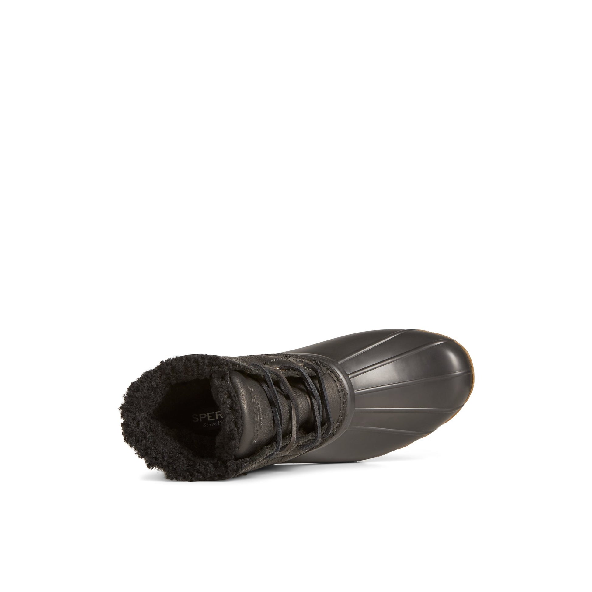 Top-down view of the Black Saltwater™ Luxe Leather Thinsulate™ Duck Boot Duck Boots