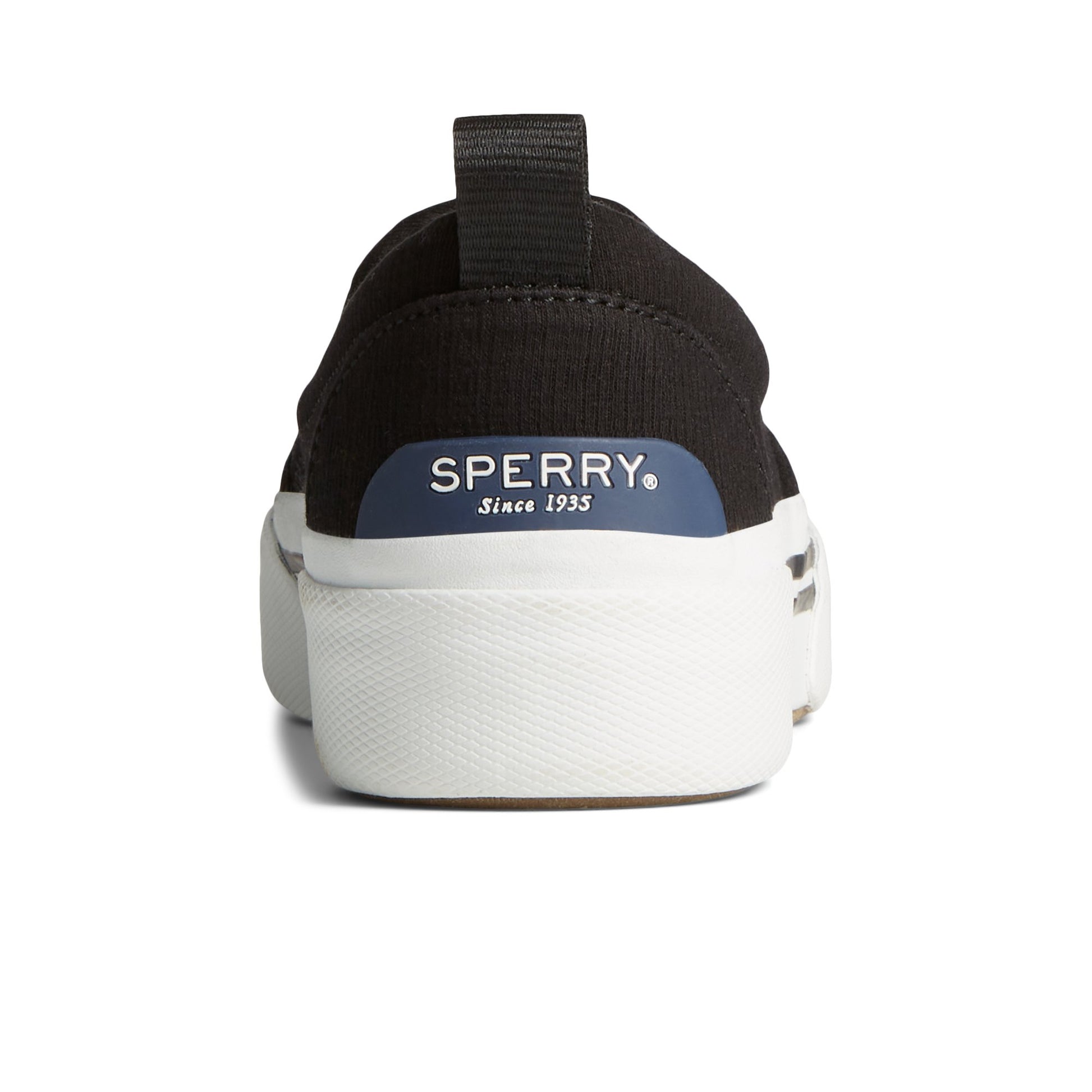 Close-up of the Black Pier Wave Platform Slip On Sneaker