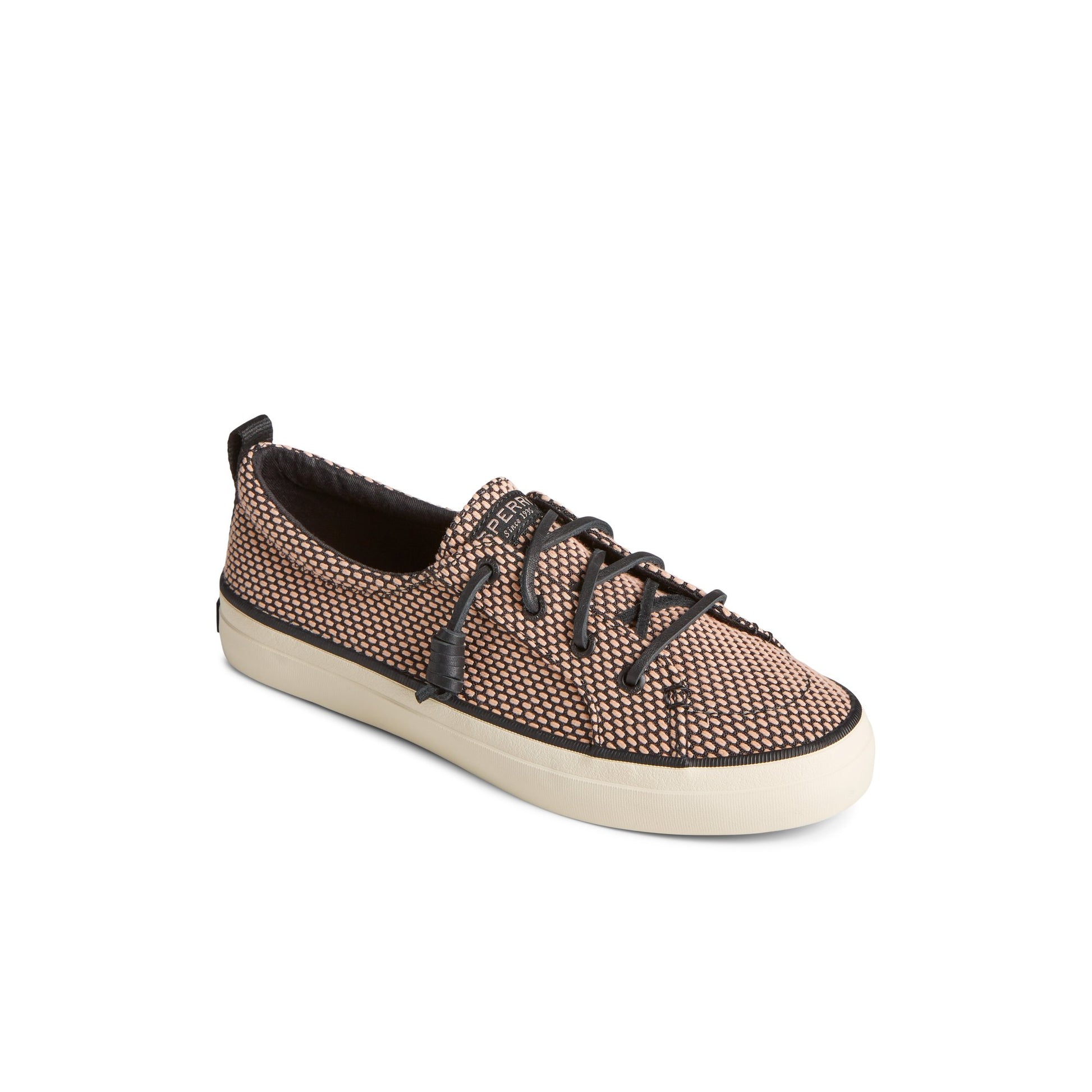 Three-quarter angle of Oxford Crest Vibe Two-Tone sneaker 's front side