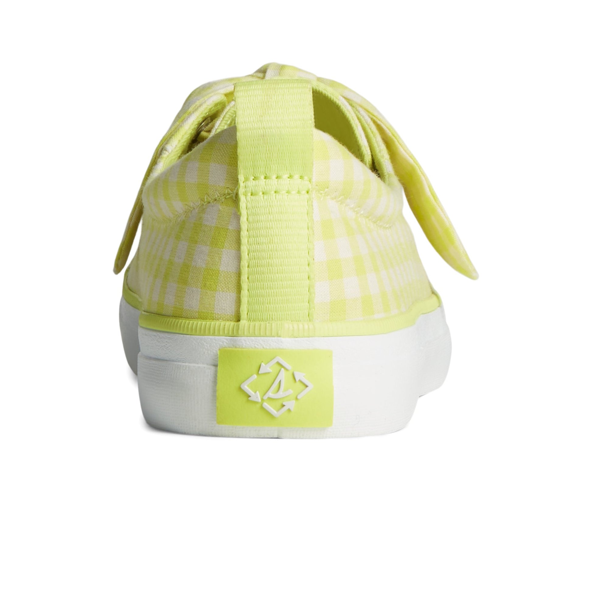 Close-up of the Light Green Crest Vibe Gingham Sneaker