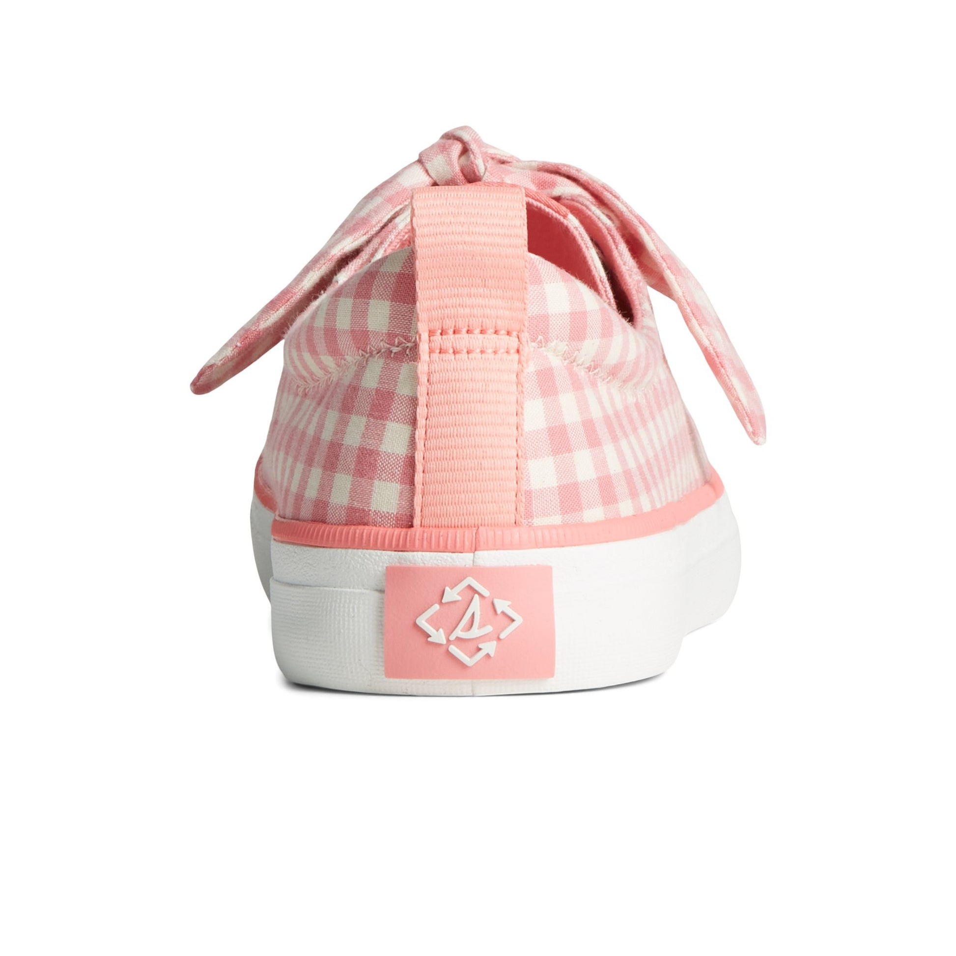 Close-up of the Pink Crest Vibe Gingham Sneaker