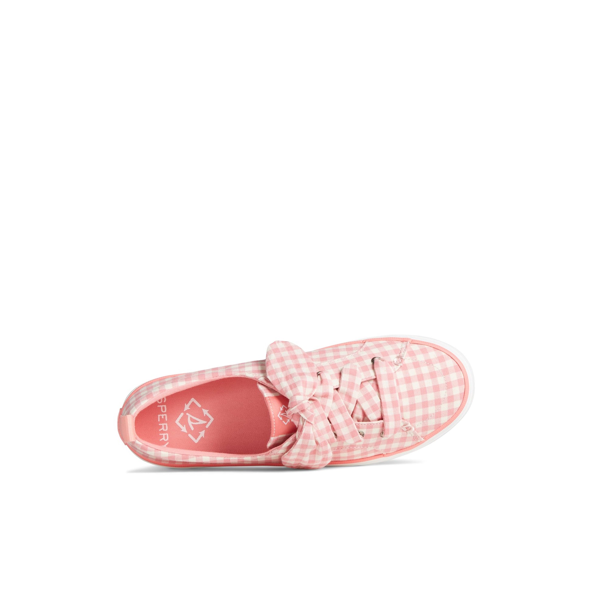 Top-down view of the Pink Crest Vibe Gingham Sneaker