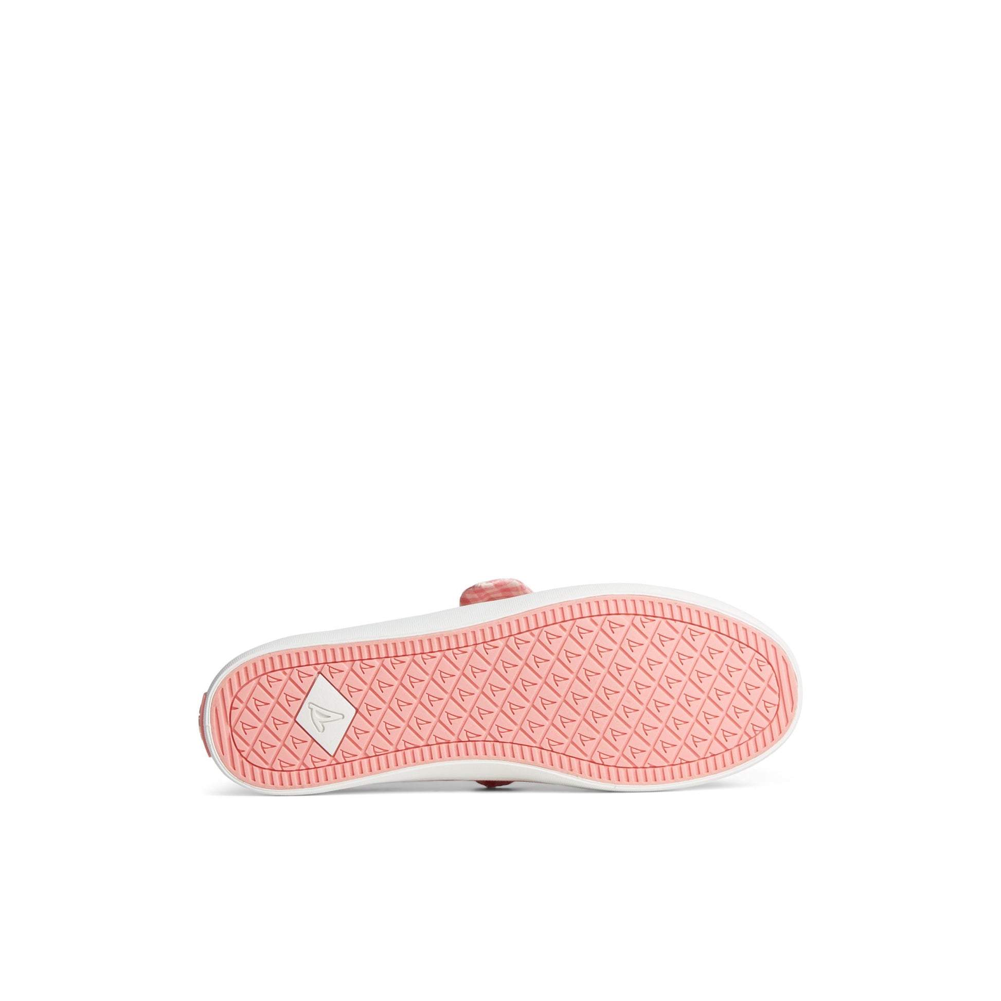 View of Pink Crest Vibe Gingham Sneaker 's sole
