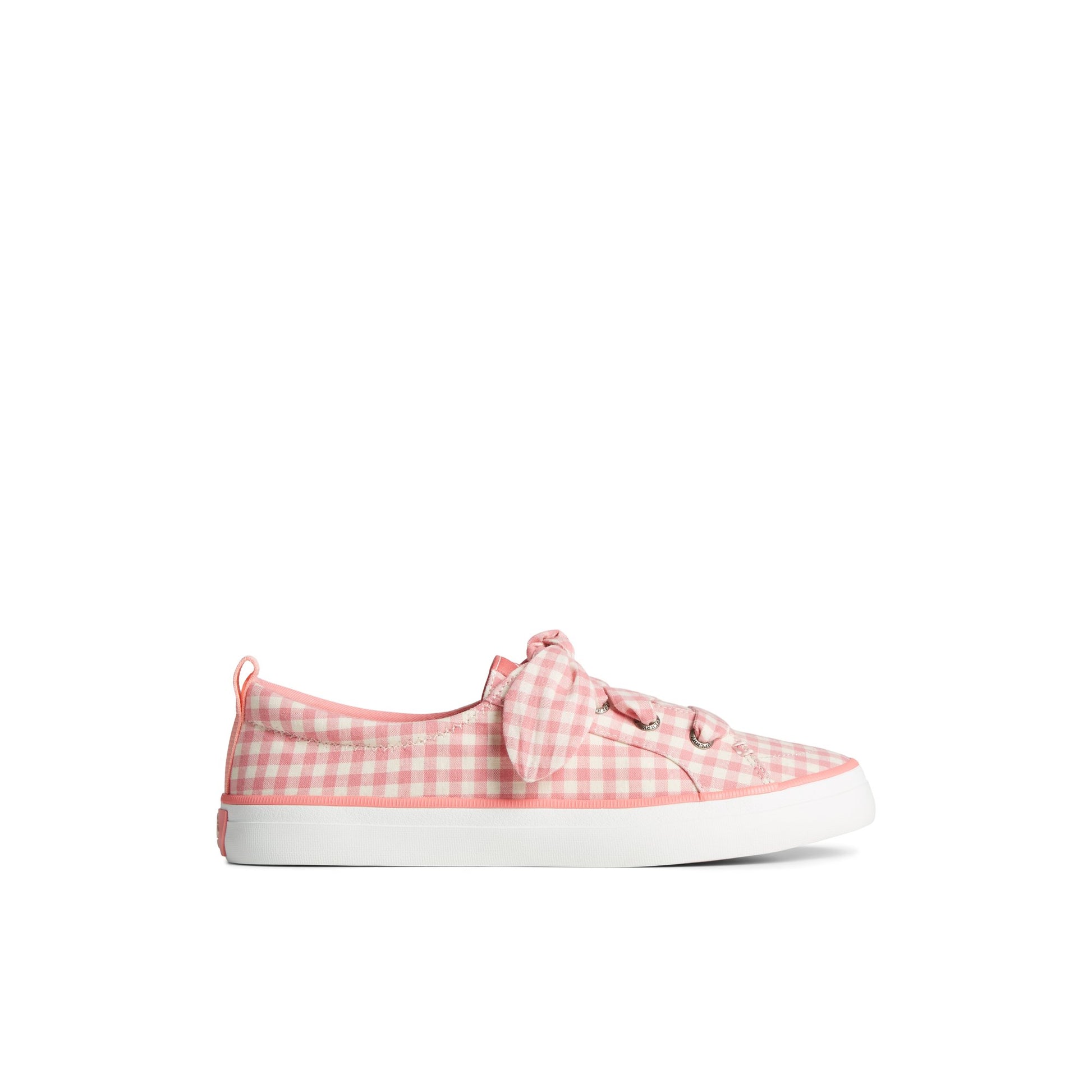 Main View of Pink Crest Vibe Gingham Sneaker  for Womens
