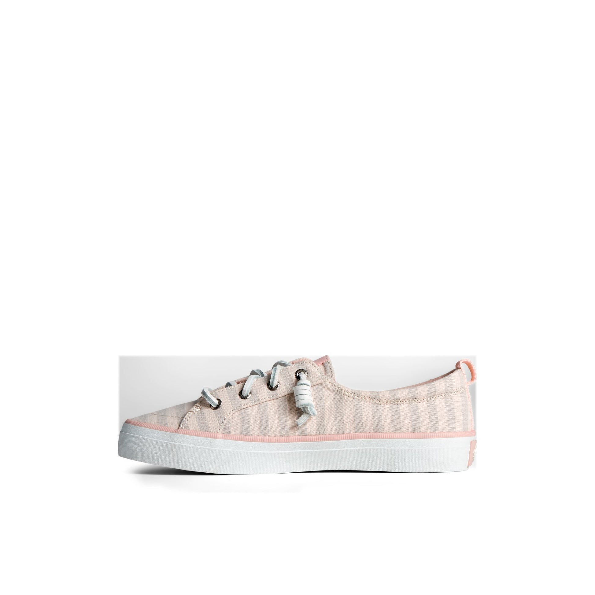 Side view of Grey SeaCycled™ Crest Vibe Striped Textile Sneaker