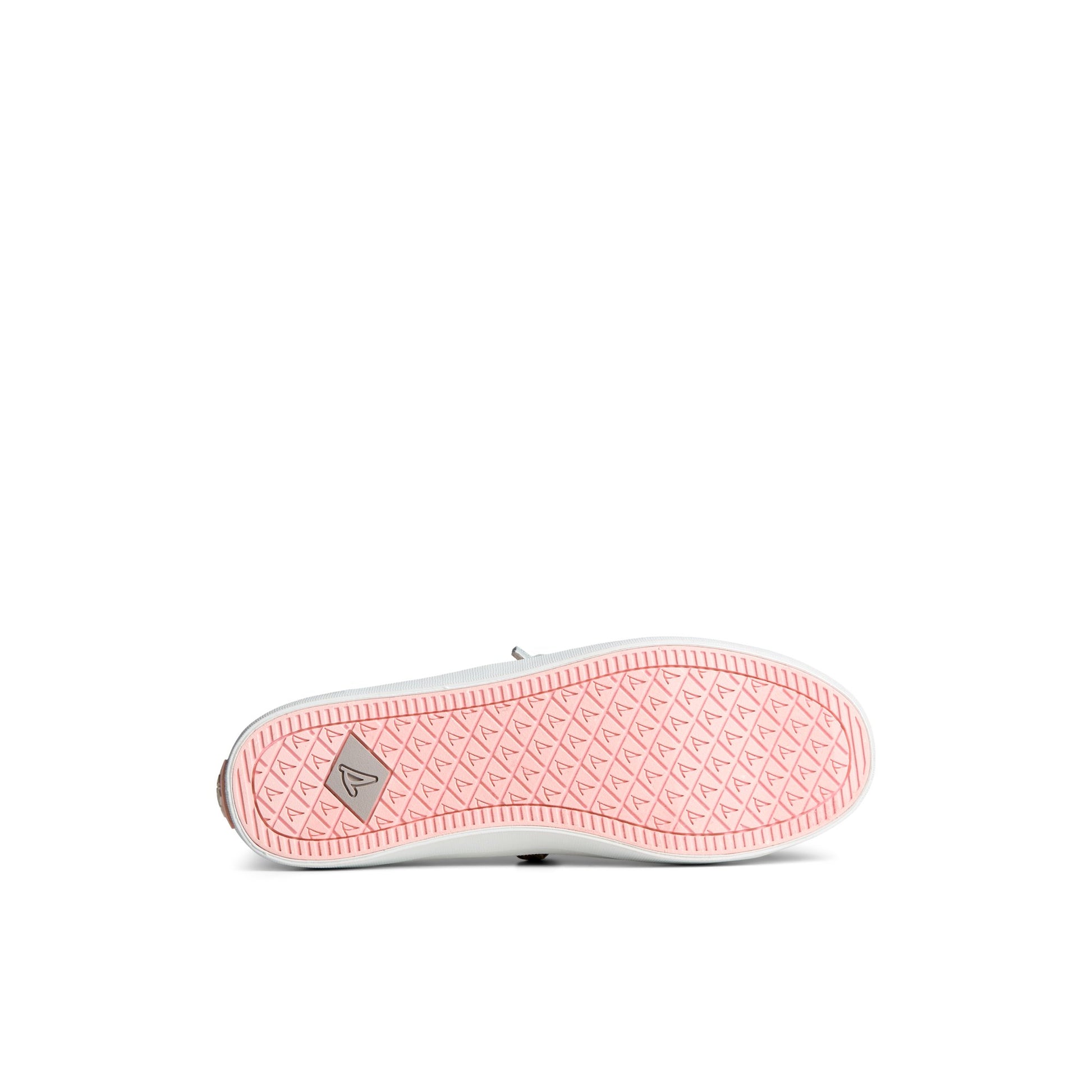 View of Grey SeaCycled™ Crest Vibe Striped Textile Sneaker 's sole