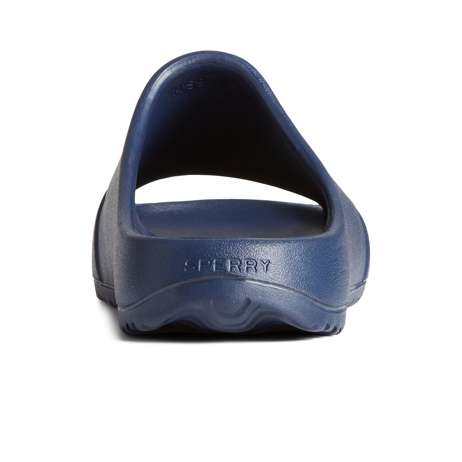 Close-up of the Navy Float Slide Sandal