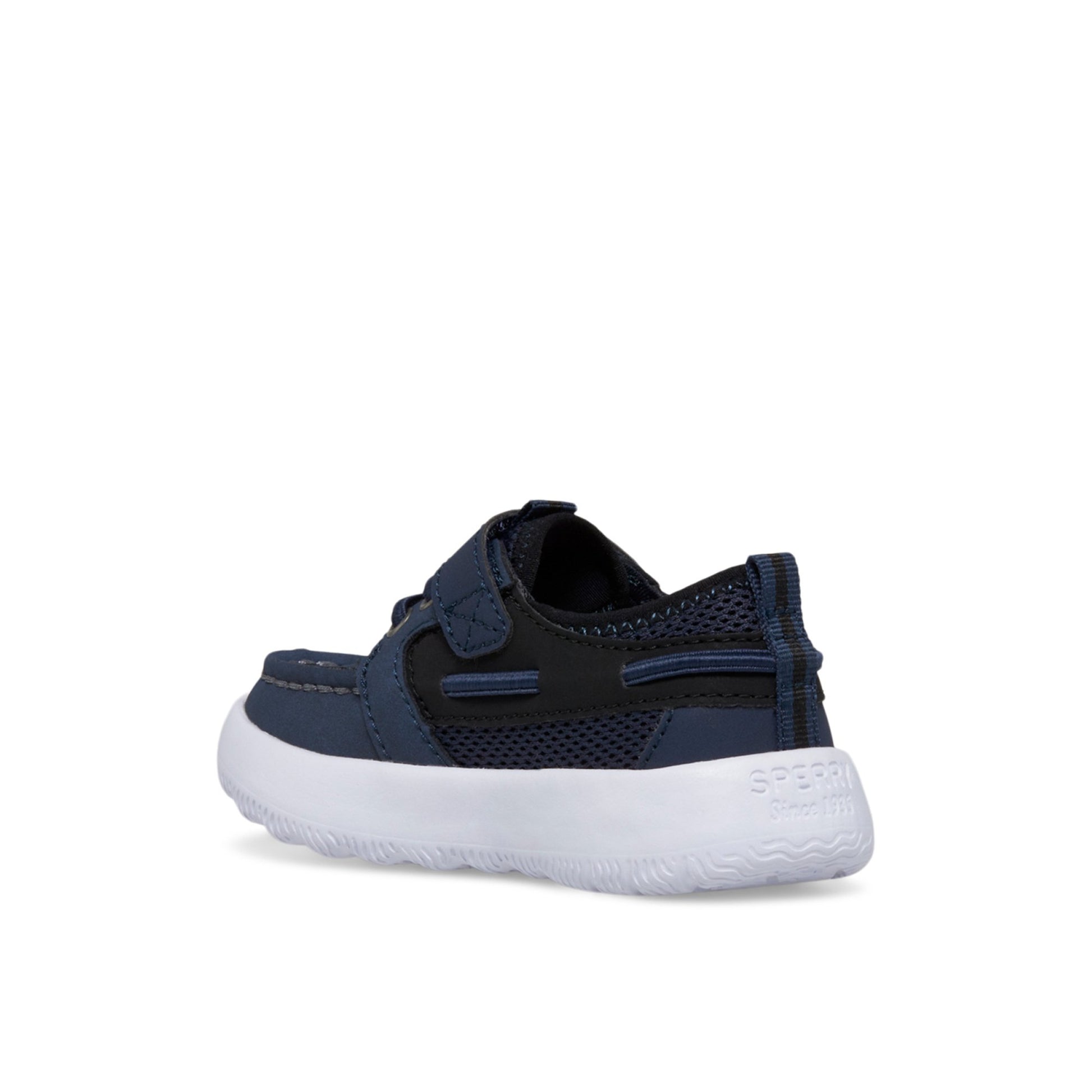 Three-quarter angle of Navy Gold Cup™ Mako Boat Shoe Boat Shoes's back side