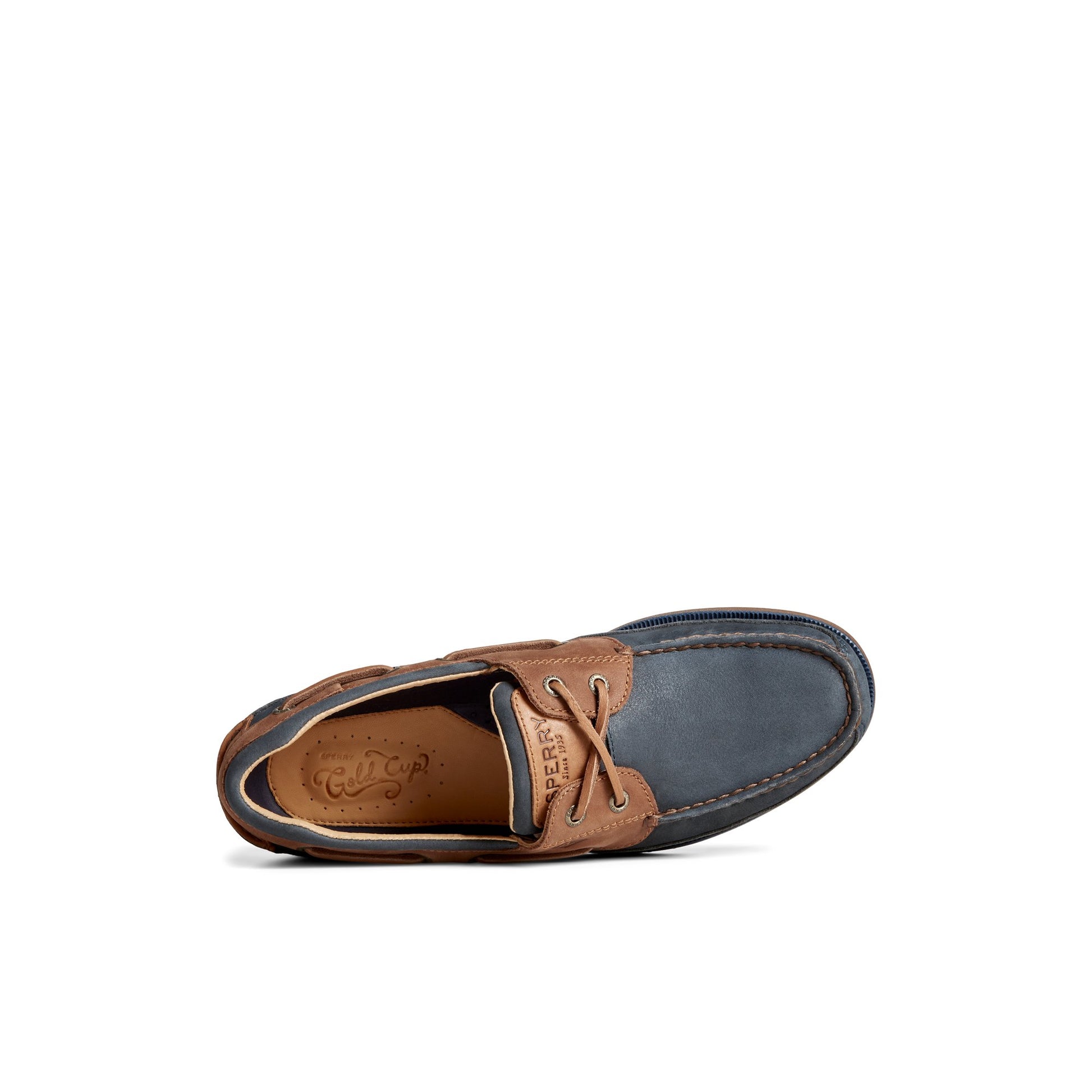 Top-down view of the Navy Gold Cup™ Mako Boat Shoe Boat Shoes