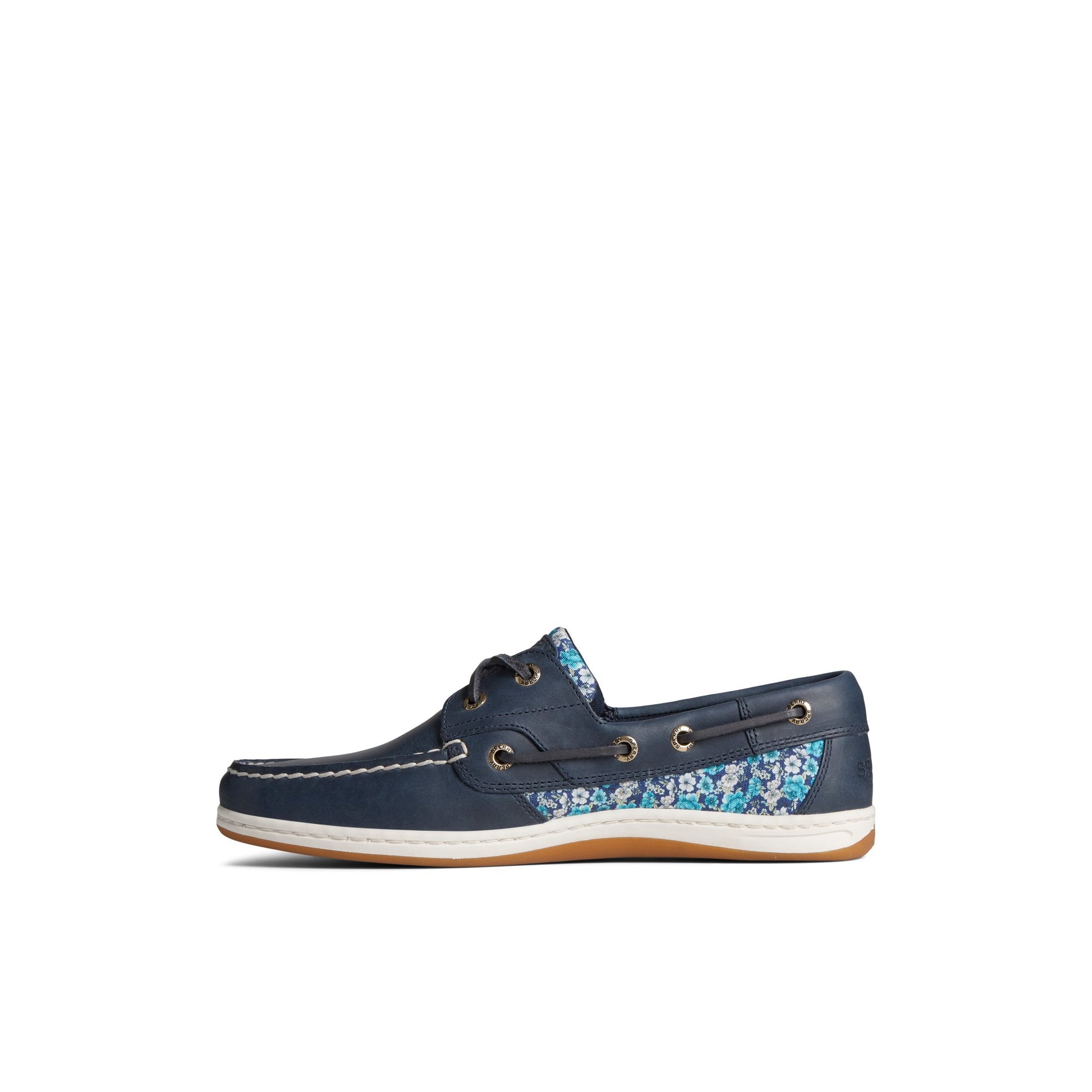 Side view of Navy Koifish Floral Boat Shoe Boat Shoes