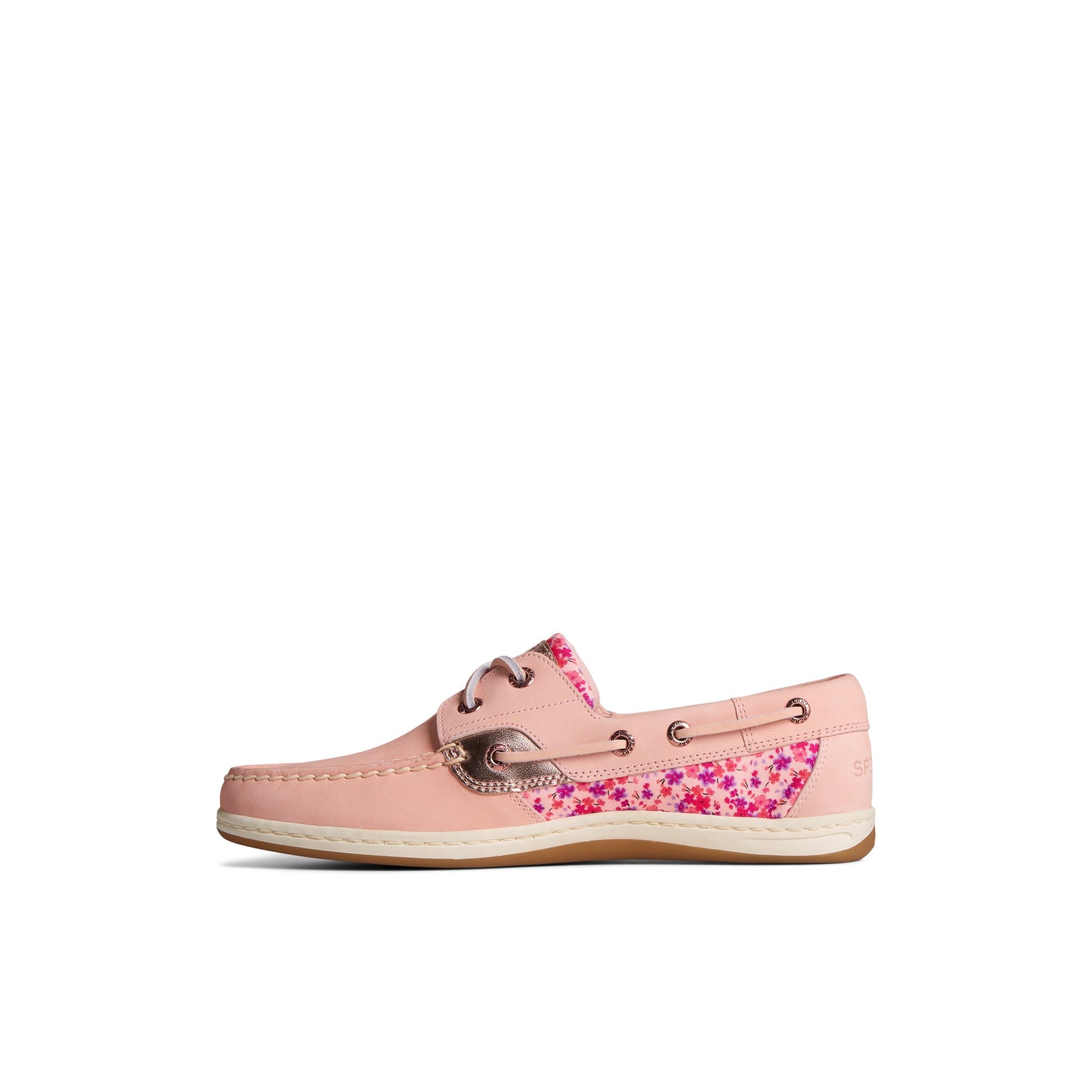 Side view of Light Red Koifish Floral Boat Shoe Boat Shoes