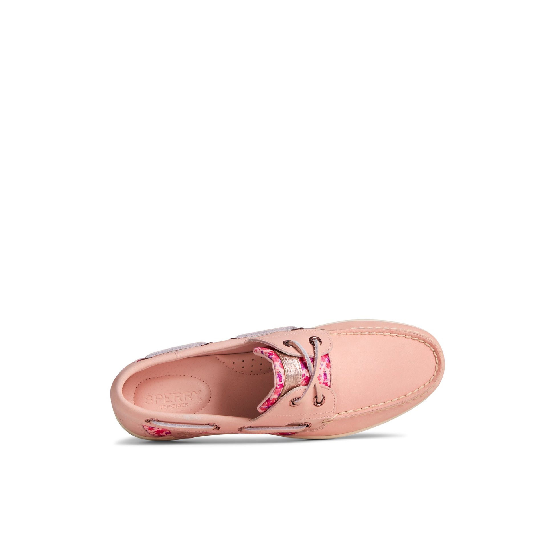 Top-down view of the Light Red Koifish Floral Boat Shoe Boat Shoes