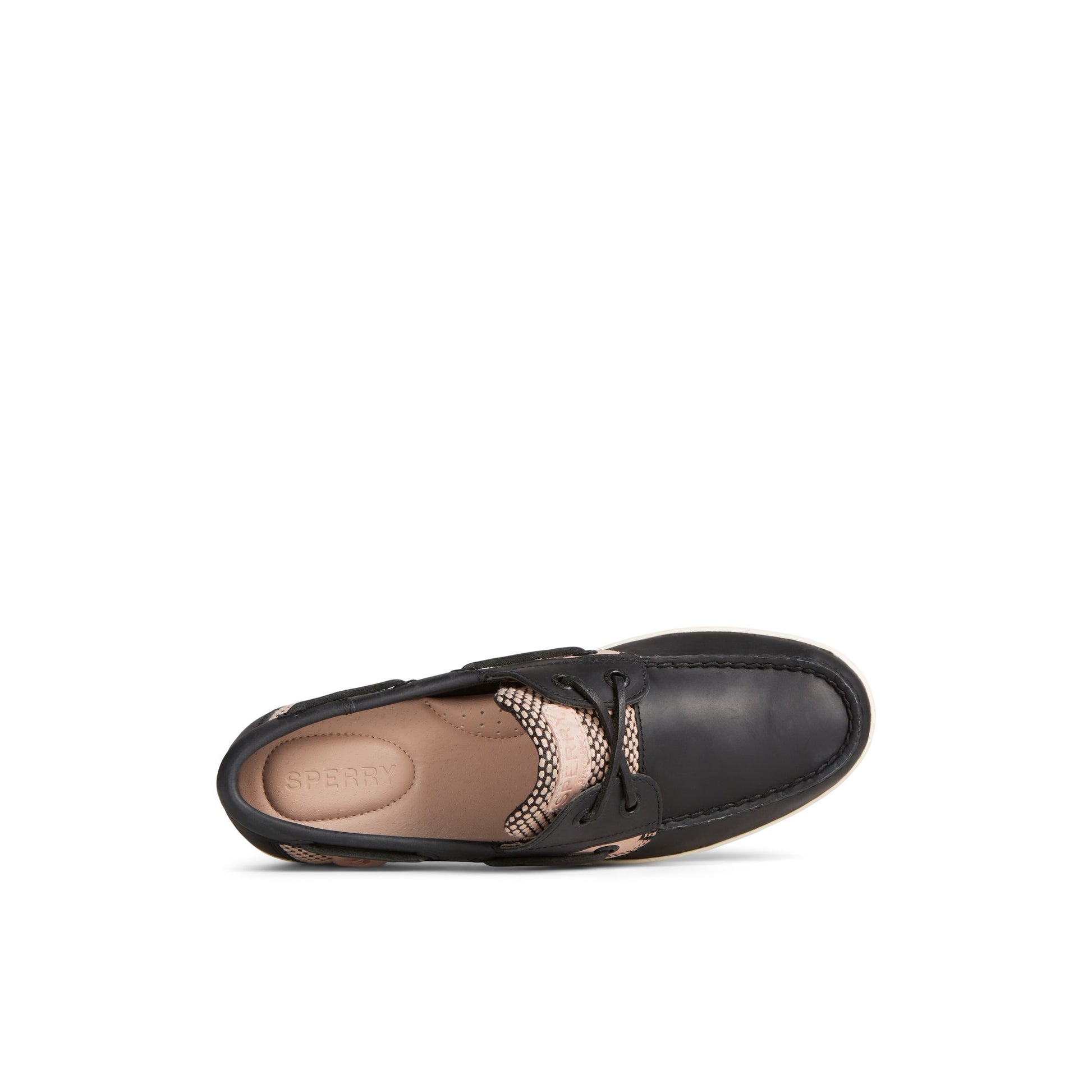 Top-down view of the Black Koifish Two-Tone Boat Shoe Boat Shoes
