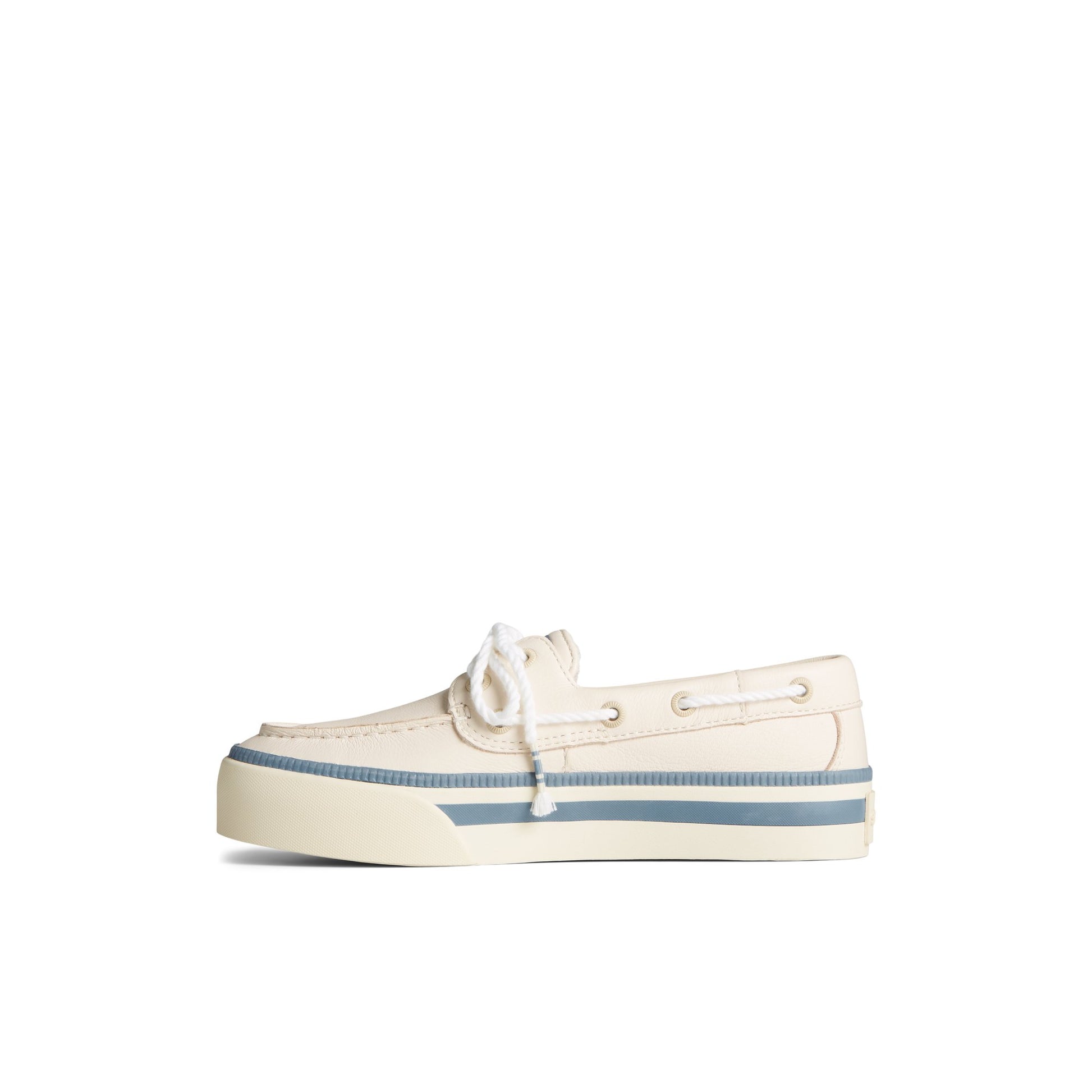 Side view of White Bahama 3.0 Platform Sneaker Boat Shoes
