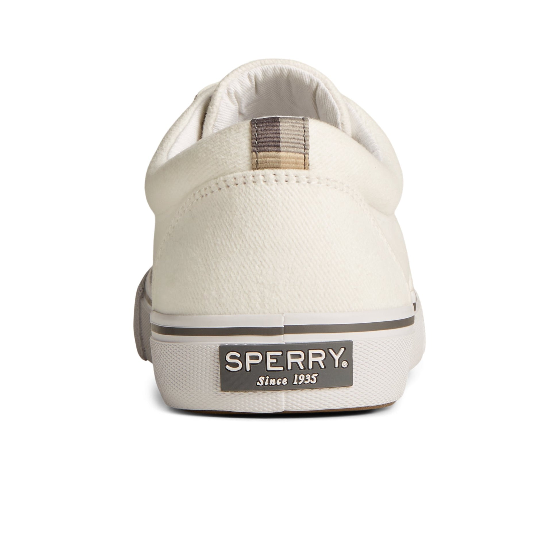 Close-up of the White SeaCycled™ Striper II CVO Textile Sneaker