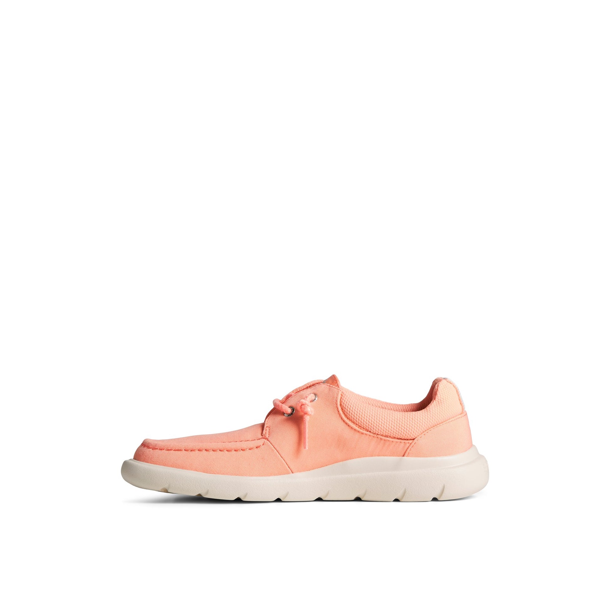 Side view of Light Pink SeaCycled™ Captain's Moc Slip On Boat Shoe Sneaker