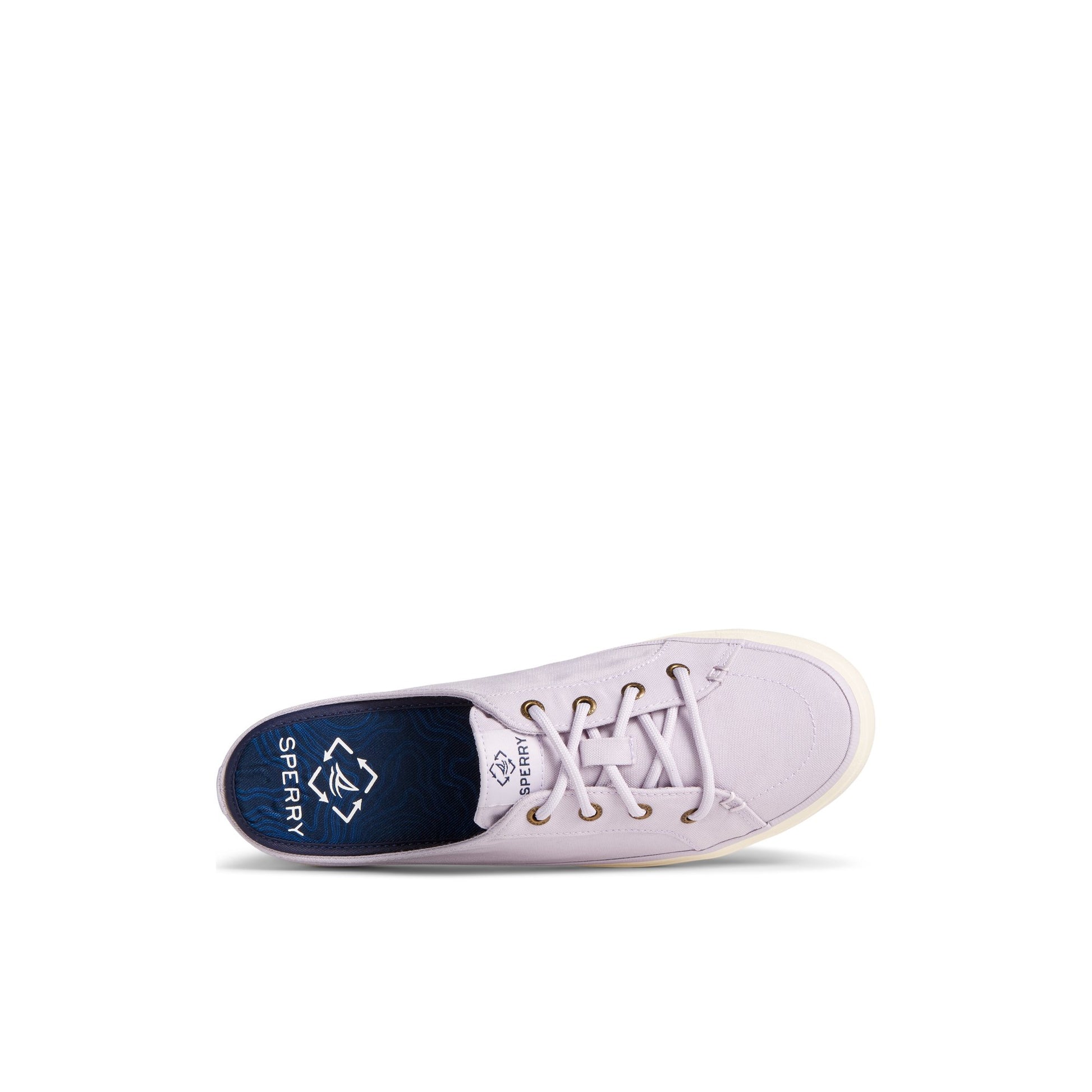 Top-down view of the Light Purple SeaCycled™ Crest Vibe Pastel Mule Sneaker Sneaker Mule