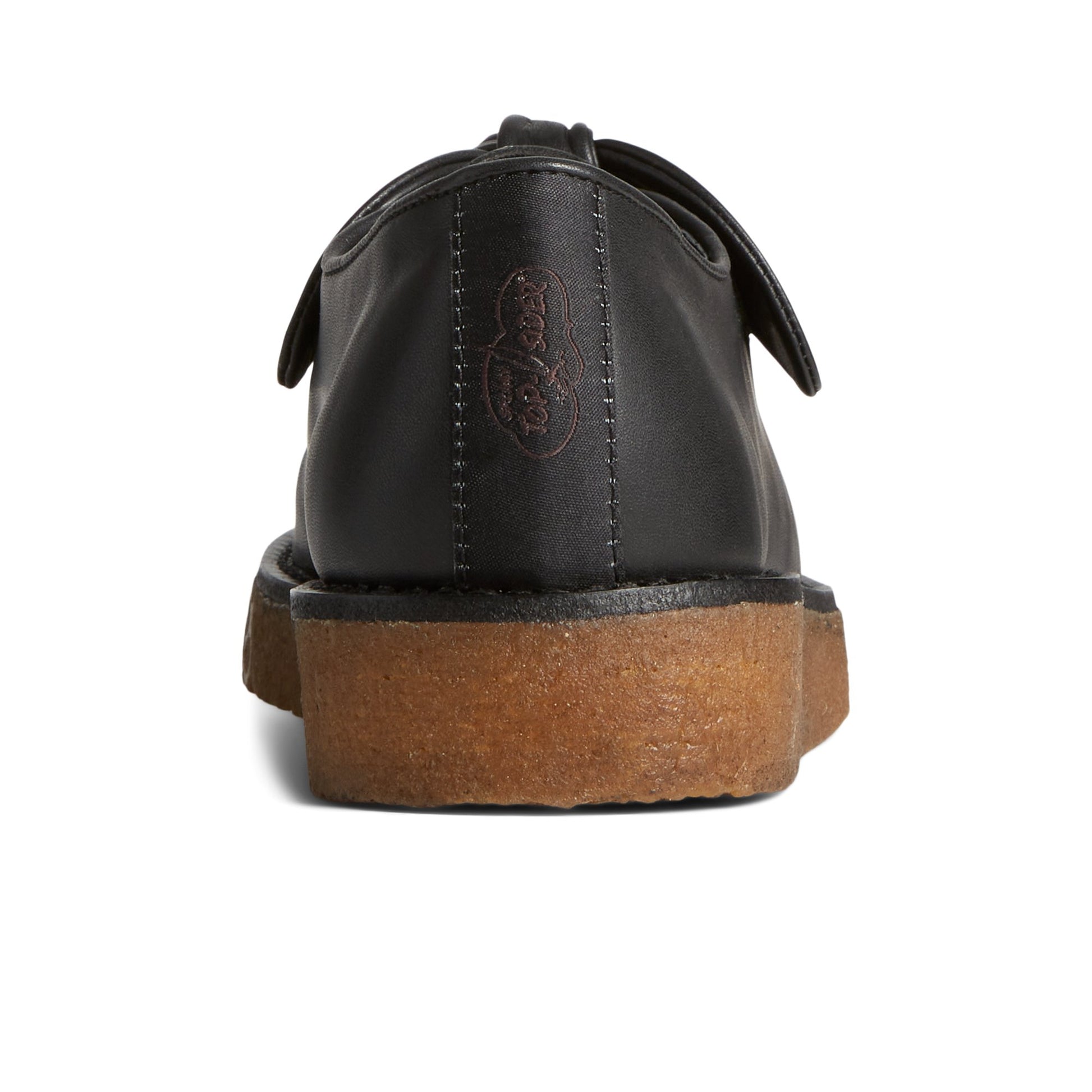 Close-up of the Black Captain's Crepe Bow Oxford Captain's Bow Loafer